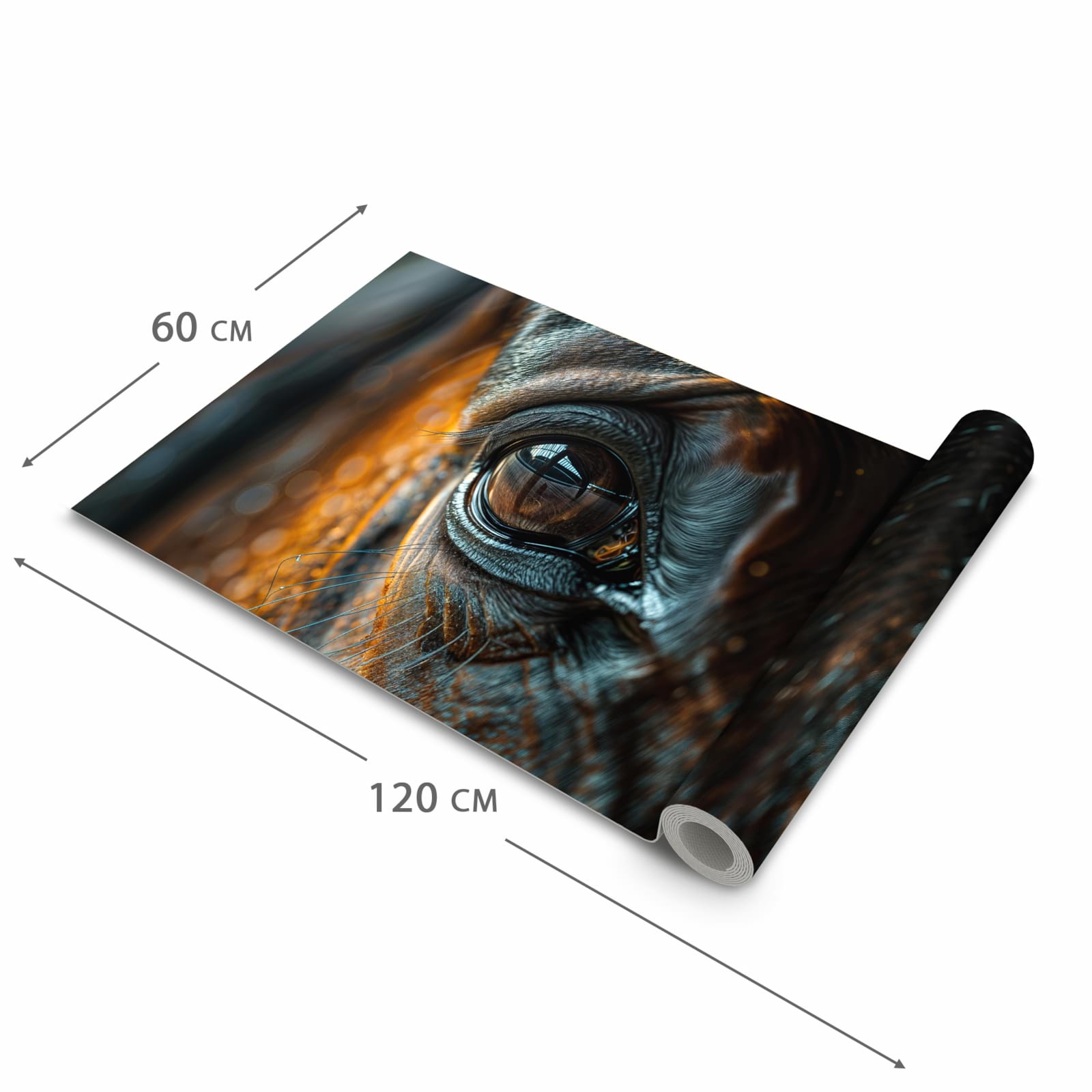 UV-beständiger Küchenteppich mit Motiv Pferdeauge in der Grösse 60x150 cm