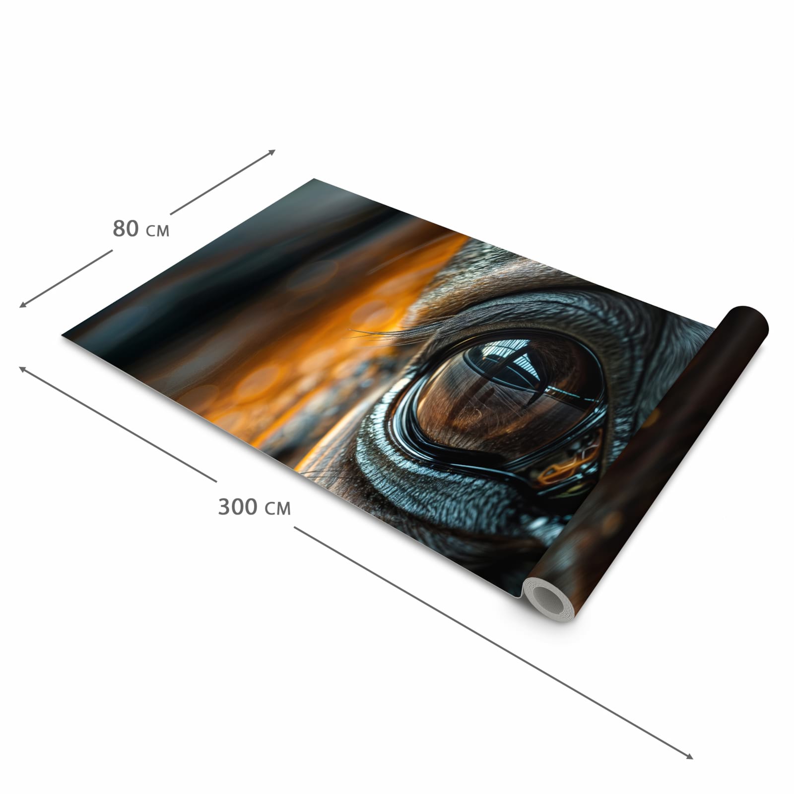 Rutschhemmender waschbarer Küchenläufer mit Motiv Pferdeauge in der Größe 60x180 cm