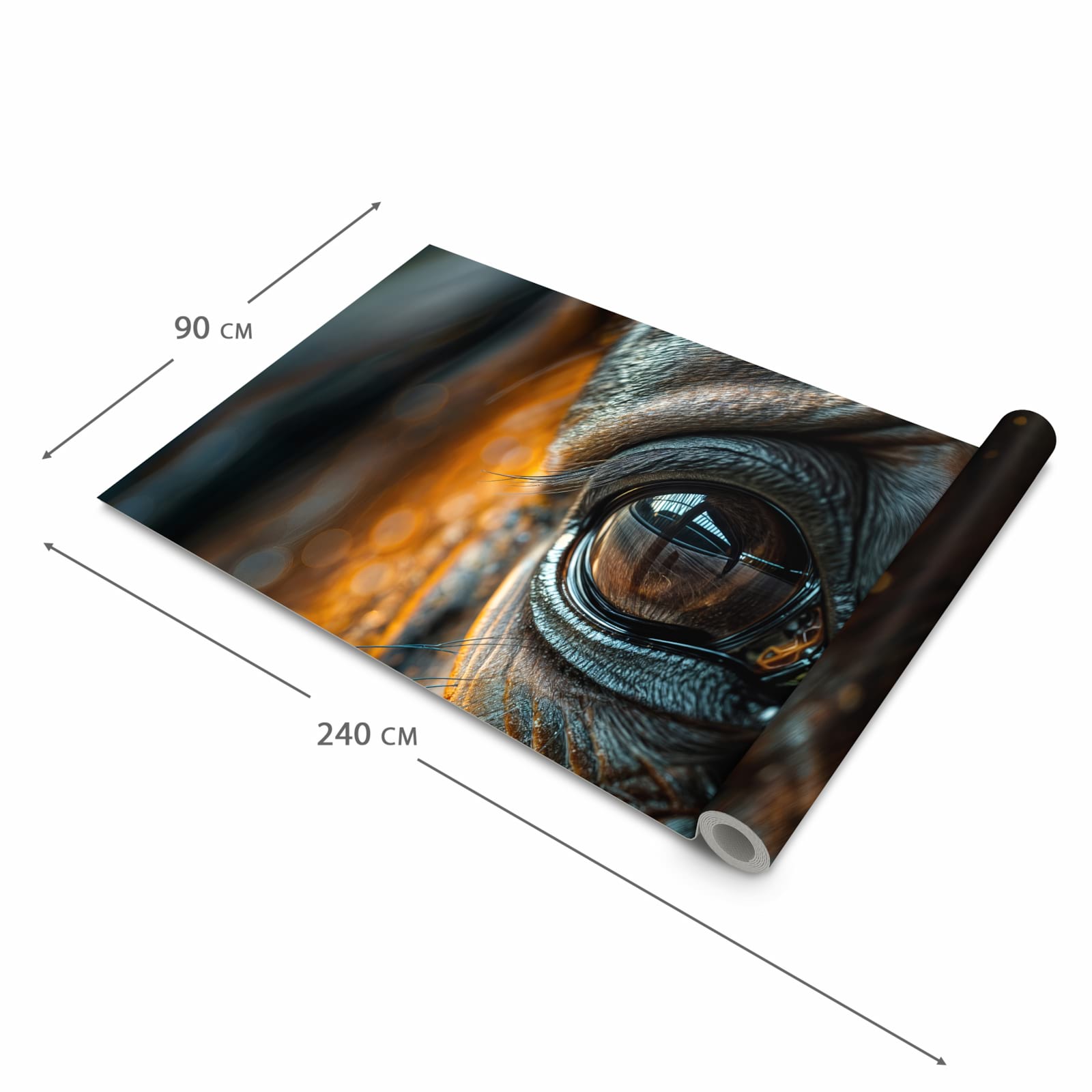 Rutschfester Küchenläufer mit Motiv Pferdeauge in der Grösse 60x180 cm für angenehme Haptik