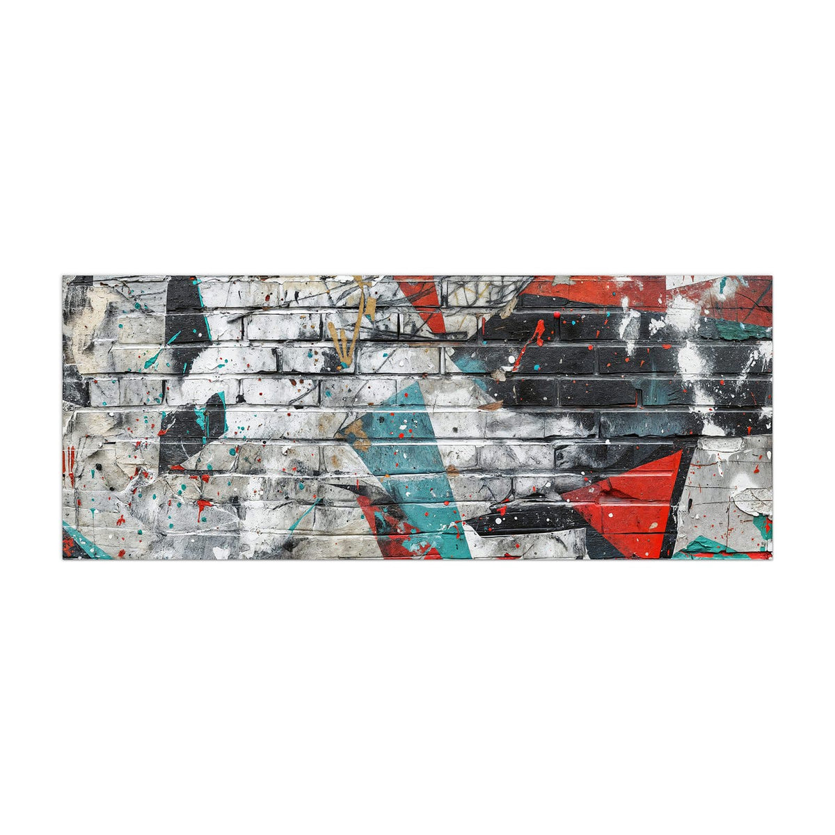 Küchenrückwand aus Glas Zickzack-Graffiti im Hochformat, Motiv bildfüllend von vorn