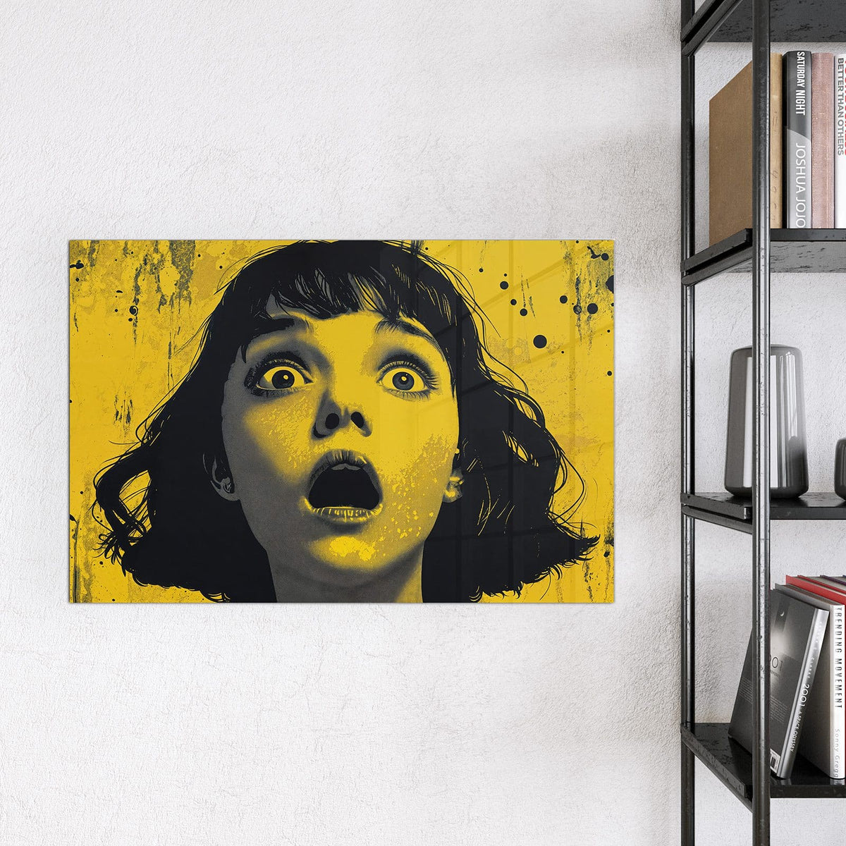9 Größen – von 30 × 30 bis 120 × 90 cm – Magnettafel - Schrei in Gelb