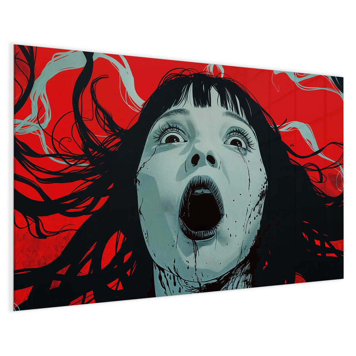 4 mm Glas statt lackiertem Blech – Magnettafel - Schrei in Rot