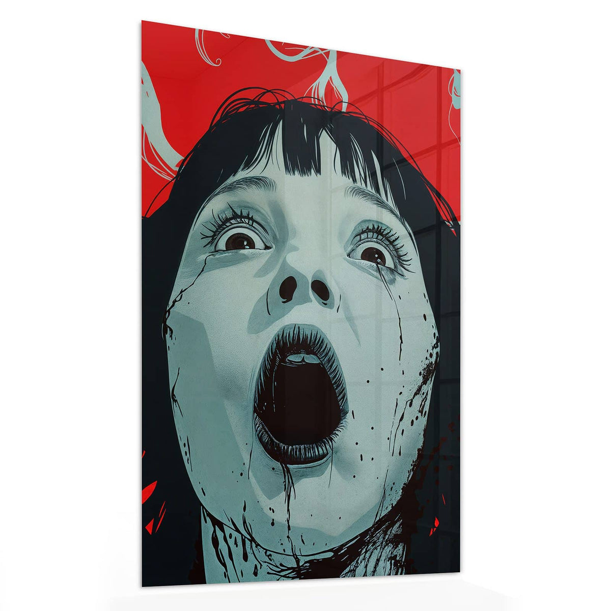 11 Größen – von 30 × 60 bis 60 × 150 cm – Wandbild - Schrei in Rot - Hochformat