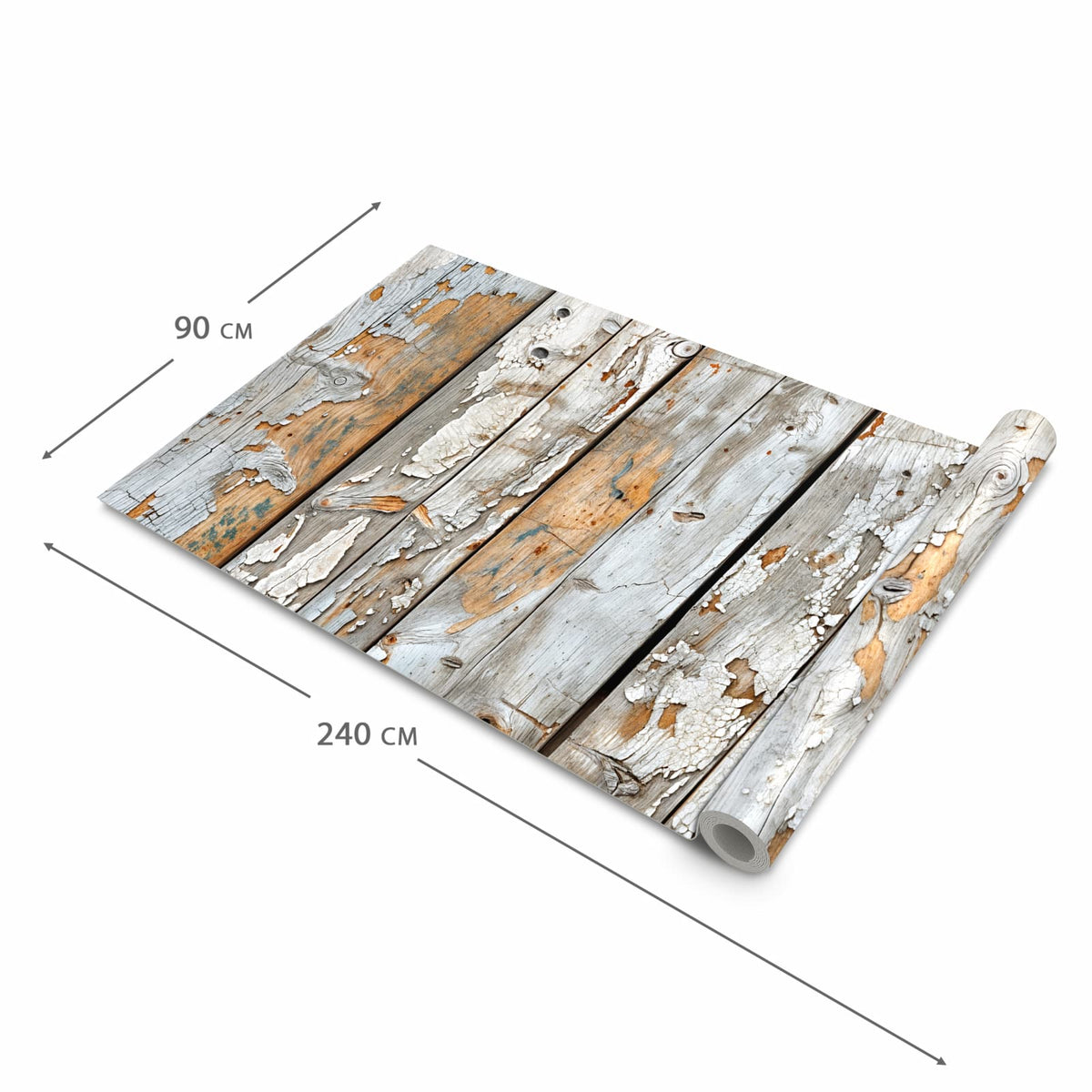 Komfortabler Küchenläufer nach Maß mit Motiv Verwittertes Holz in der Größe 80x280 cm