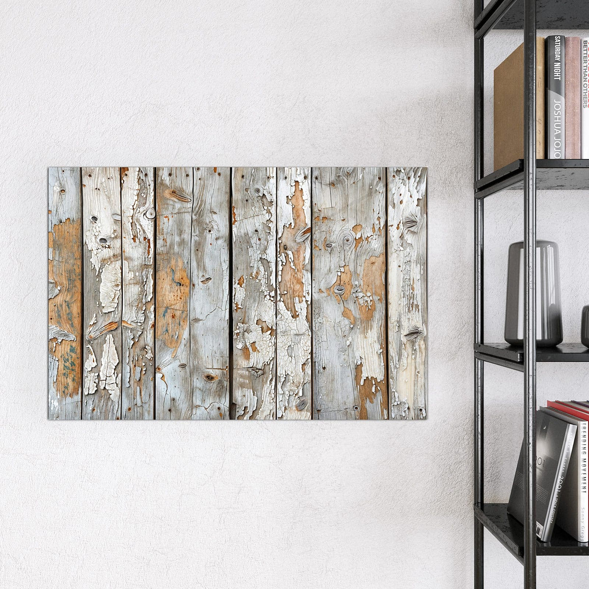 9 Größen – von 30 × 30 bis 120 × 90 cm – Magnettafel - Weißes Altholz