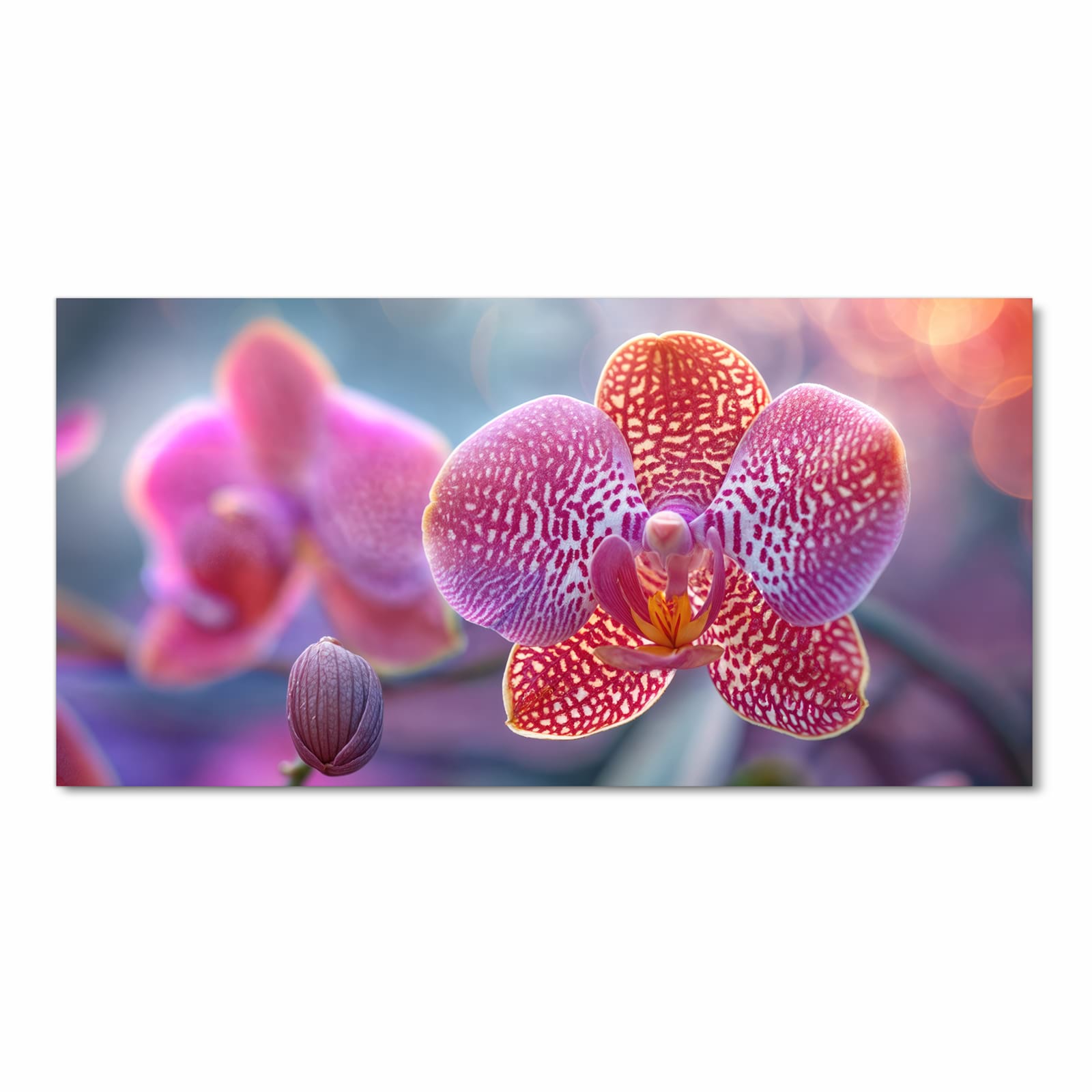 Ordnungsschaffender Küchenteppich mit Motiv Exotische Orchidee in Frontansicht für Übersicht