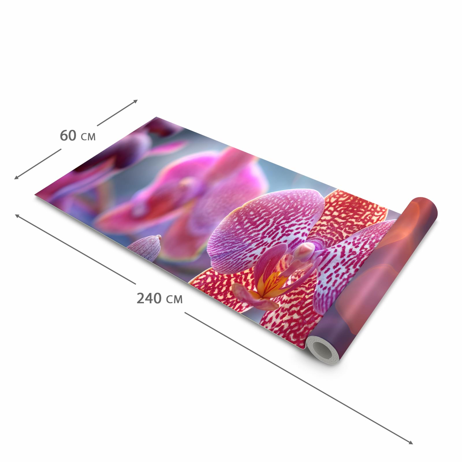 Waschbarer Küchenteppich mit Motiv Exotische Orchidee in der Grösse 90x240 cm für Ordnung