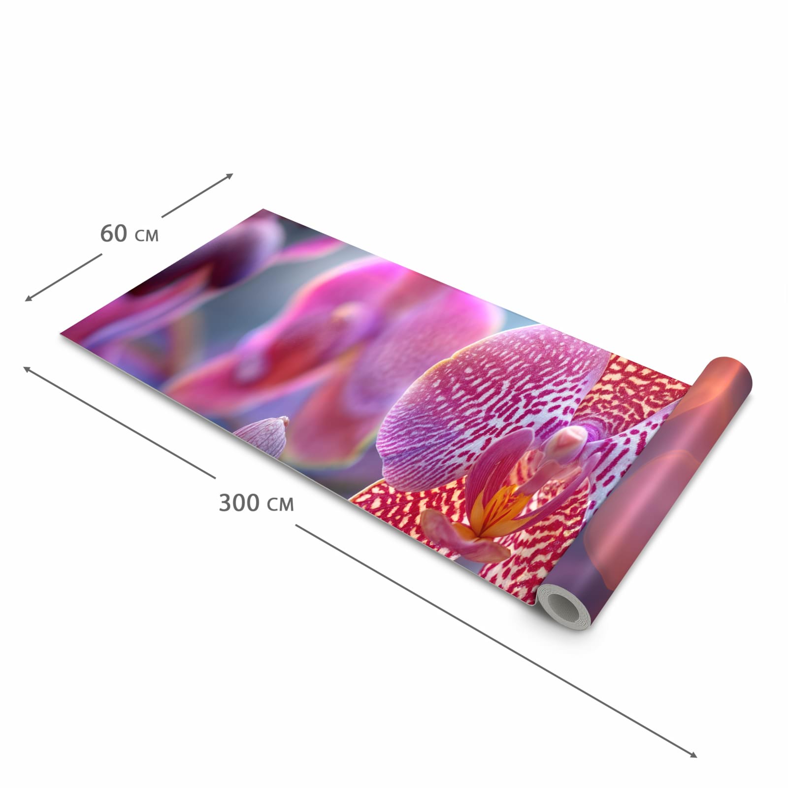 Farbbeständiger rutschfester Küchenteppich mit Motiv Exotische Orchidee in der Grösse 90x240 cm