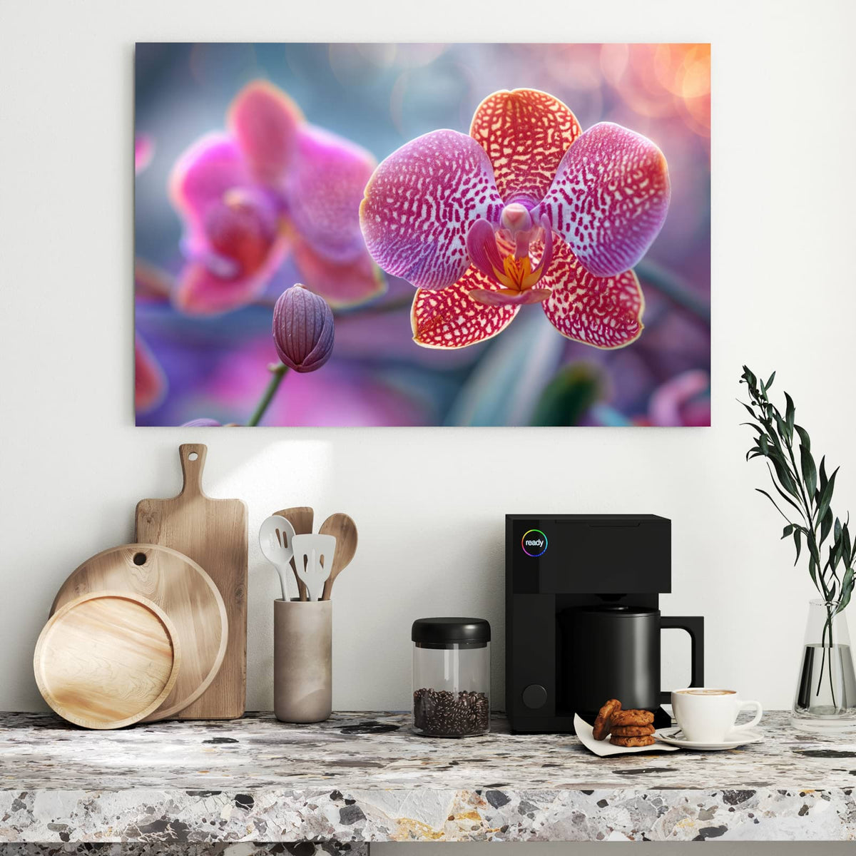 Metall Magnettafel - Exotische Orchidee – Orchideenblüte im verträumten Bokeh