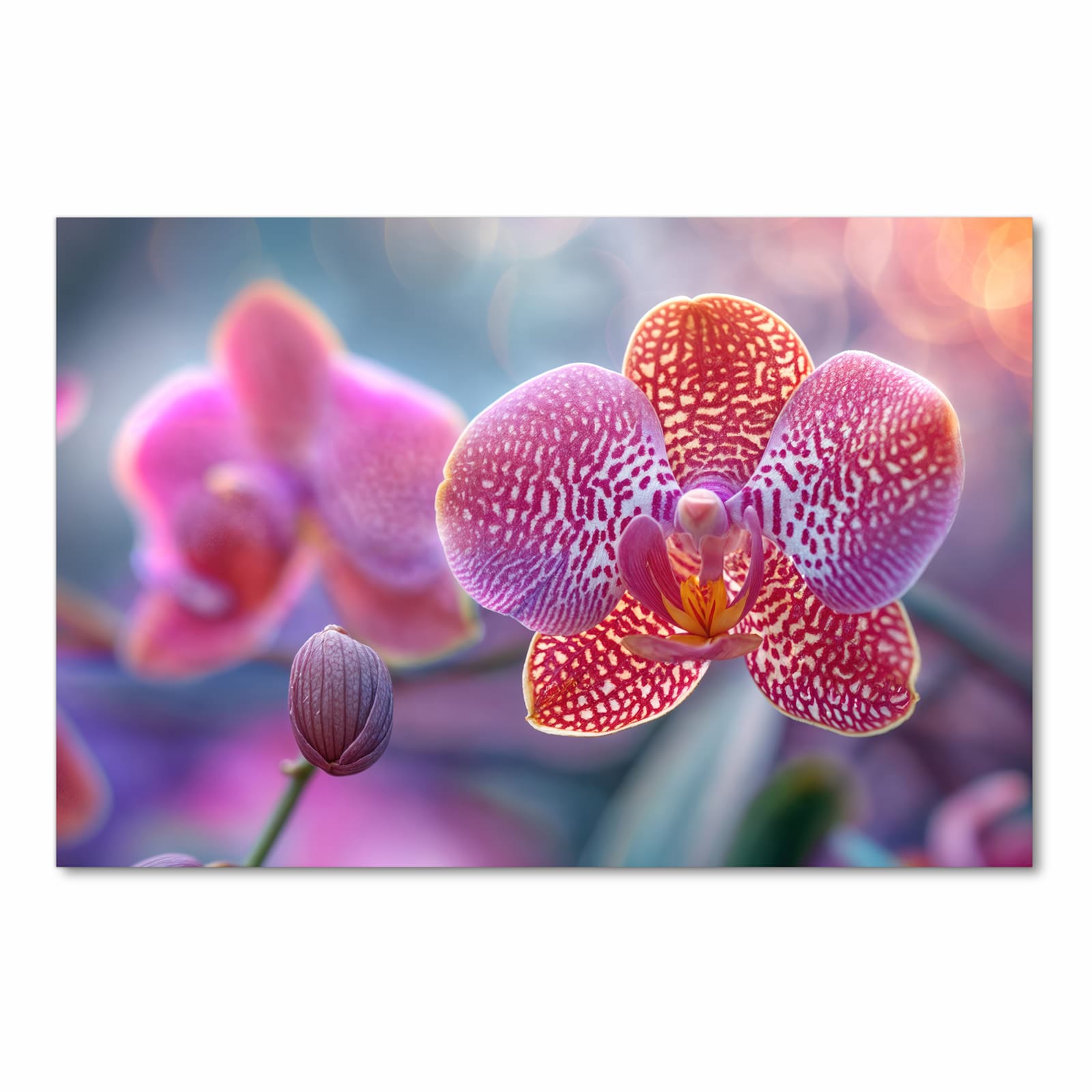 Geräuschdämpfender Läufer für die Küche mit Motiv Exotische Orchidee in Frontansicht