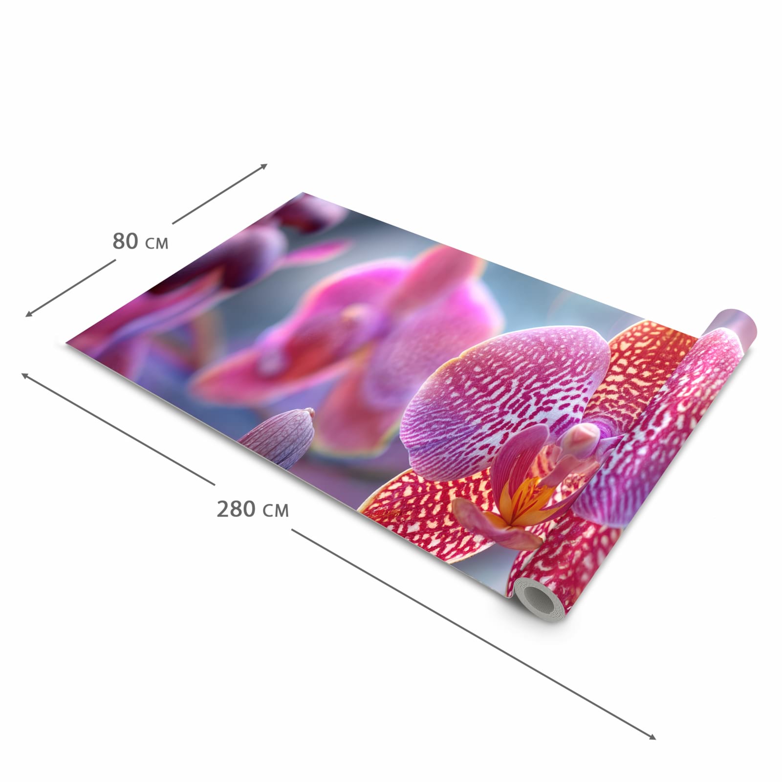 Geräuschdämpfender waschbarer Küchenläufer mit Motiv Exotische Orchidee in der Größe 90x240 cm