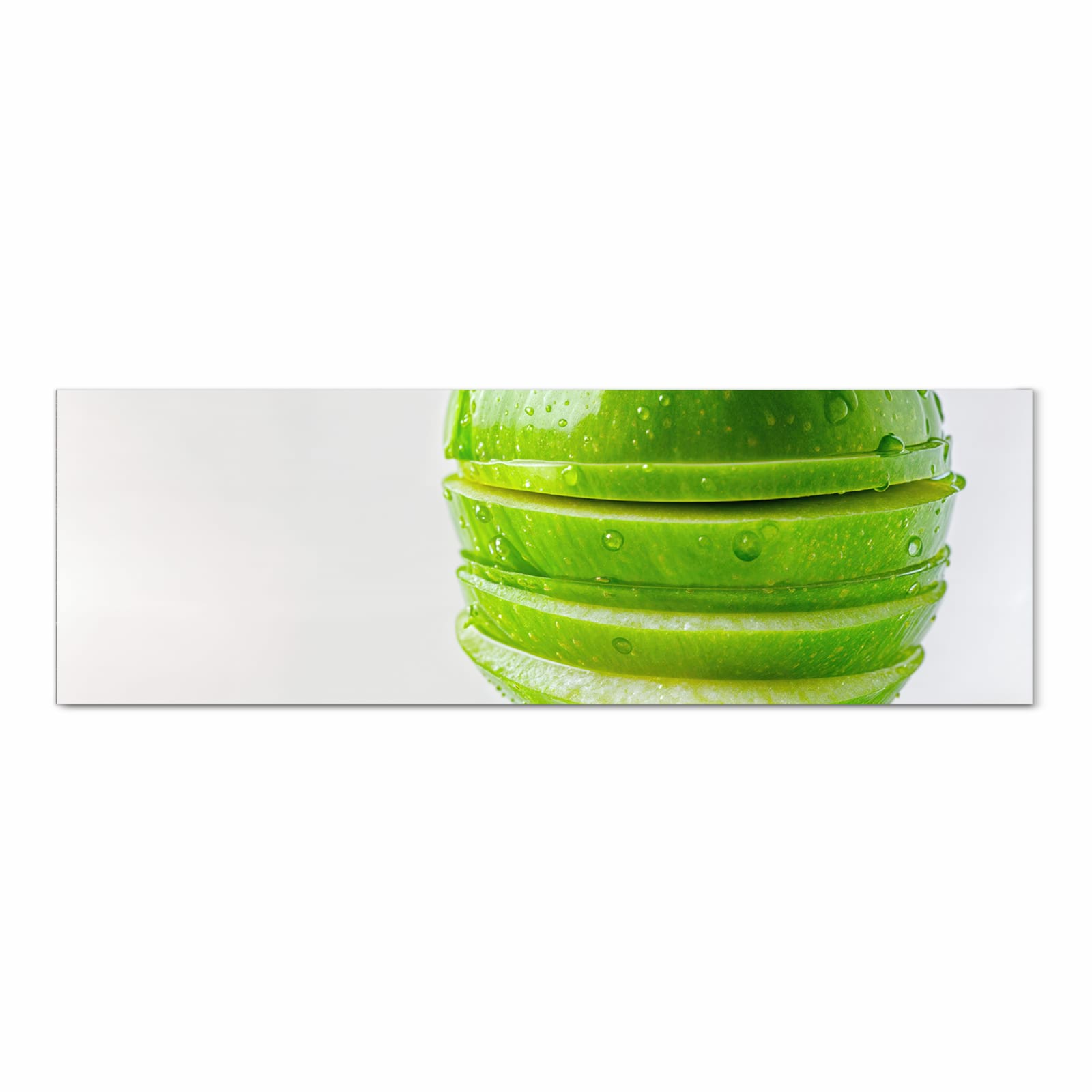 Langlebiger Küchenläufer mit Motiv Geschnittener Apfel in Frontansicht, abwaschbar