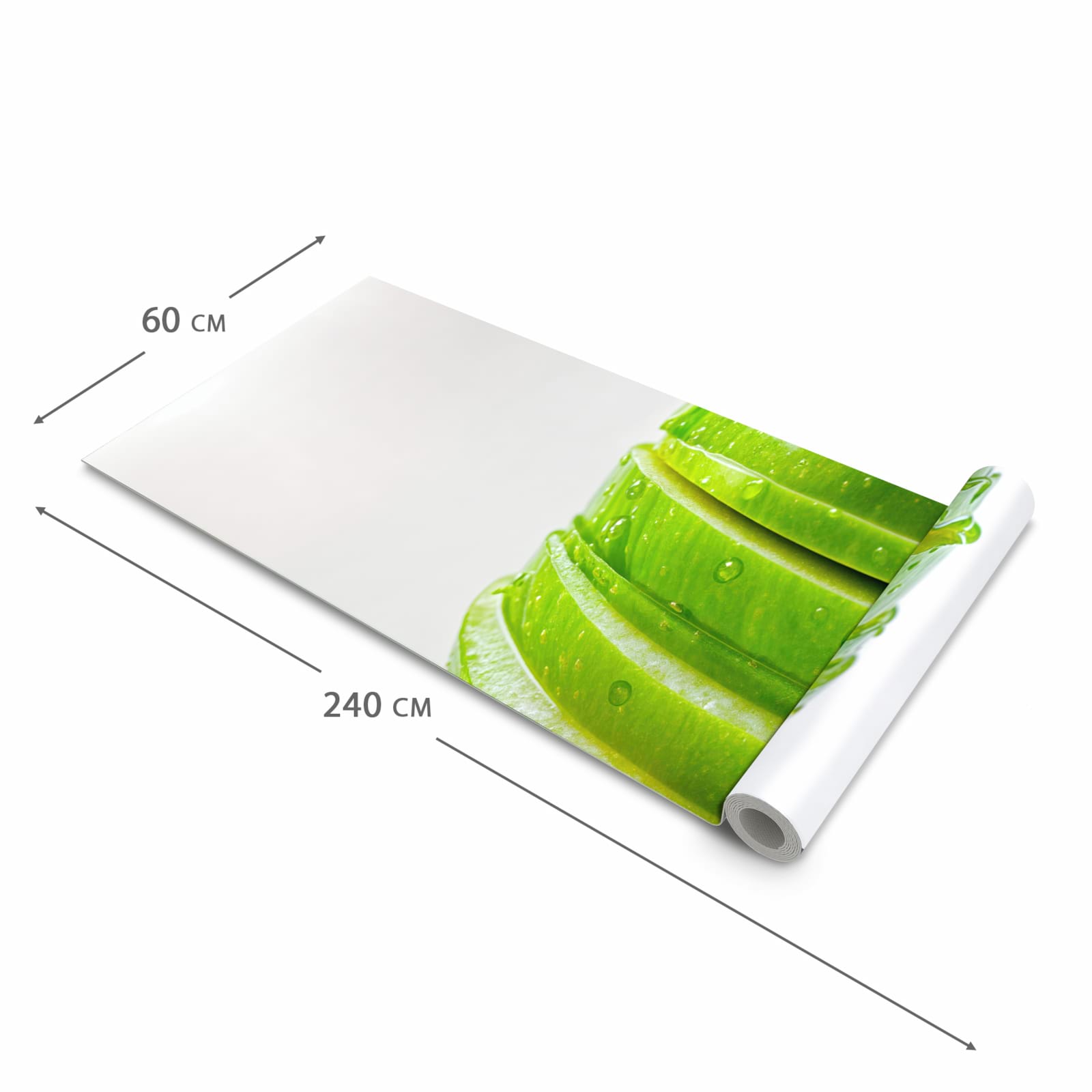 Flacher rutschfester Küchenteppich mit Motiv Geschnittener Apfel in der Grösse 90x240 cm