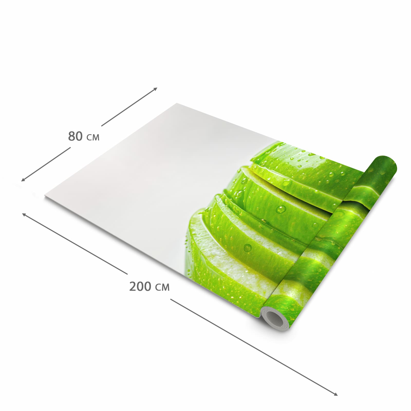 Pflegeleichter rutschfester Küchenteppich mit Motiv Geschnittener Apfel in der Grösse 90x240 cm