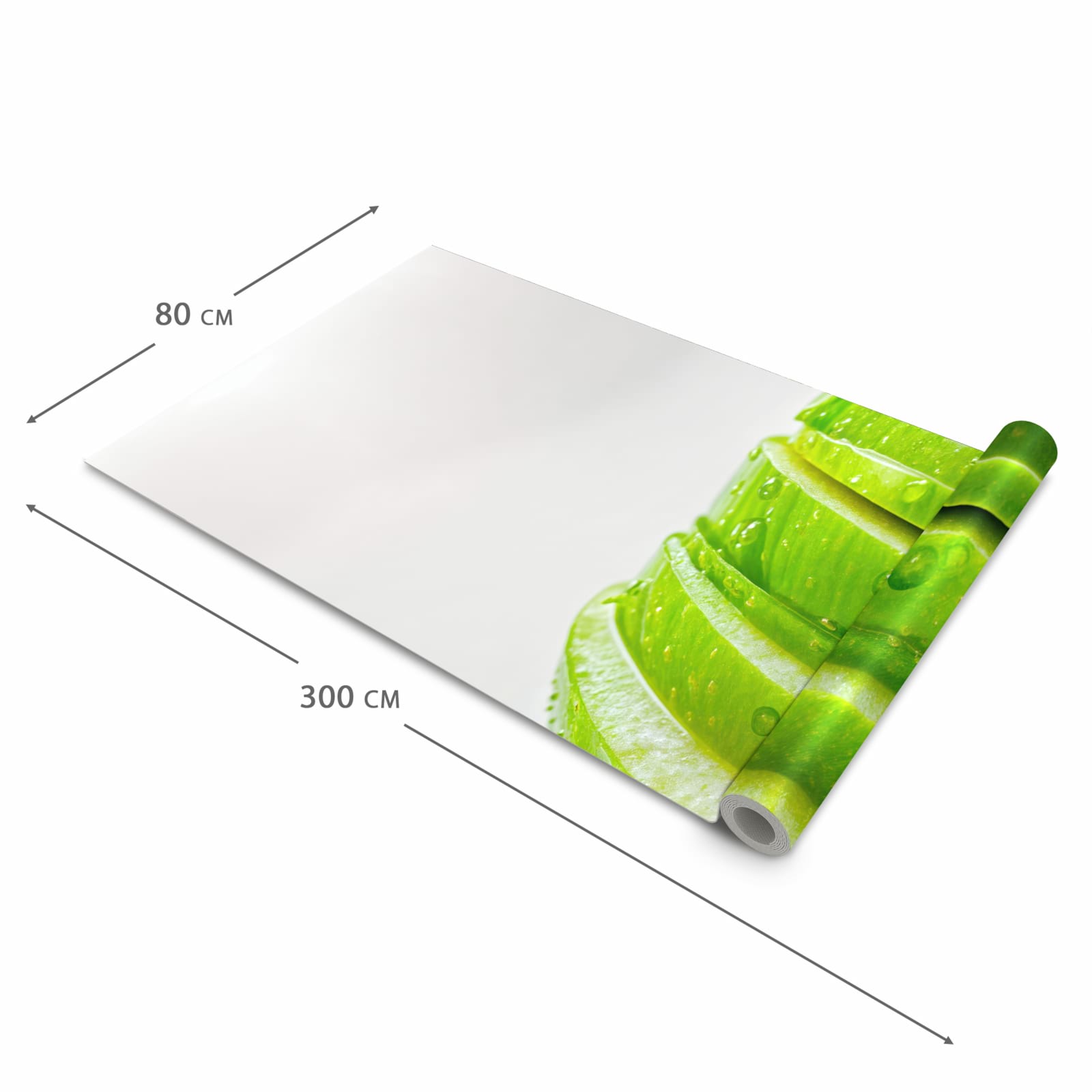 Strapazierfähiger Küchenteppich mit Motiv Geschnittener Apfel in der Grösse 90x240 cm