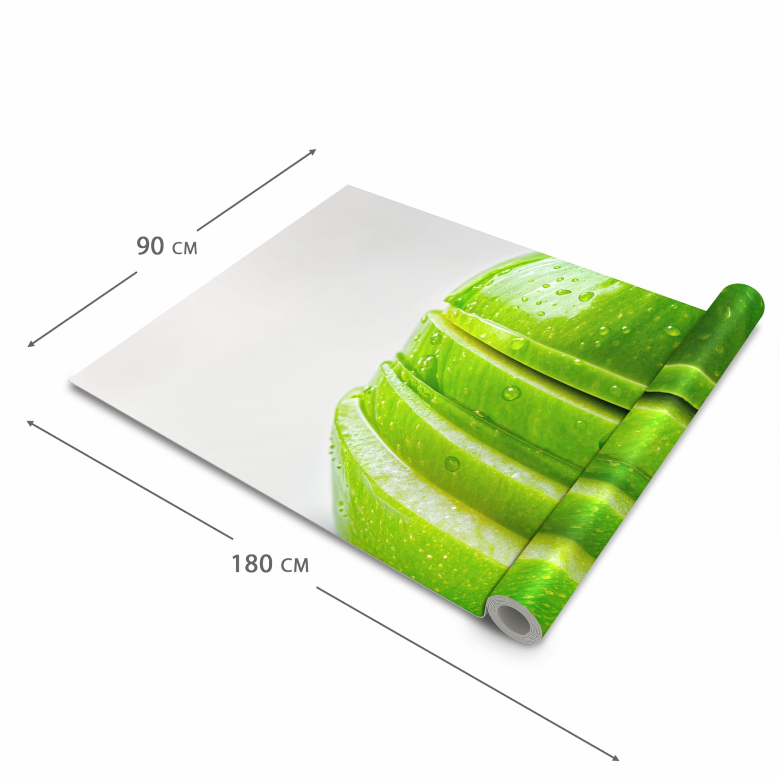 Waschbarer Küchenteppich mit Motiv Geschnittener Apfel in der Grösse 90x240 cm