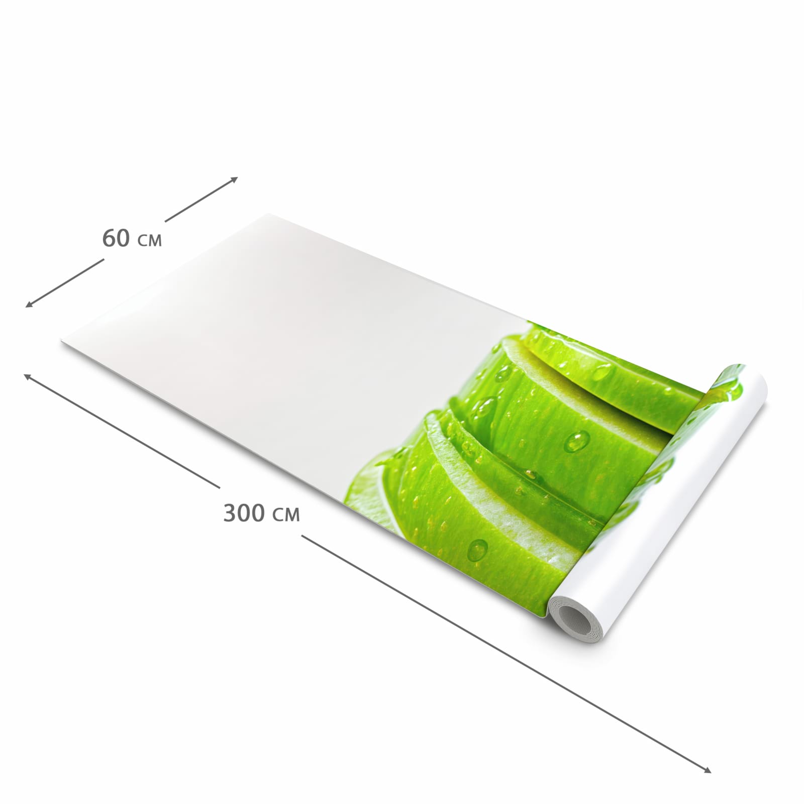 Komfortabler Teppich für Esszimmer mit Motiv Geschnittener Apfel in der Größe 90x240 cm