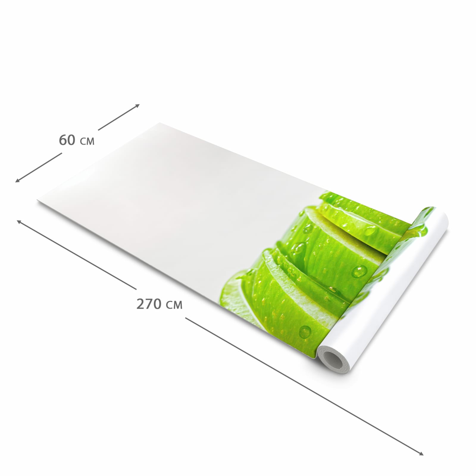 Pflegeleichter waschbarer Küchenteppich mit Motiv Geschnittener Apfel in der Grösse 90x240 cm