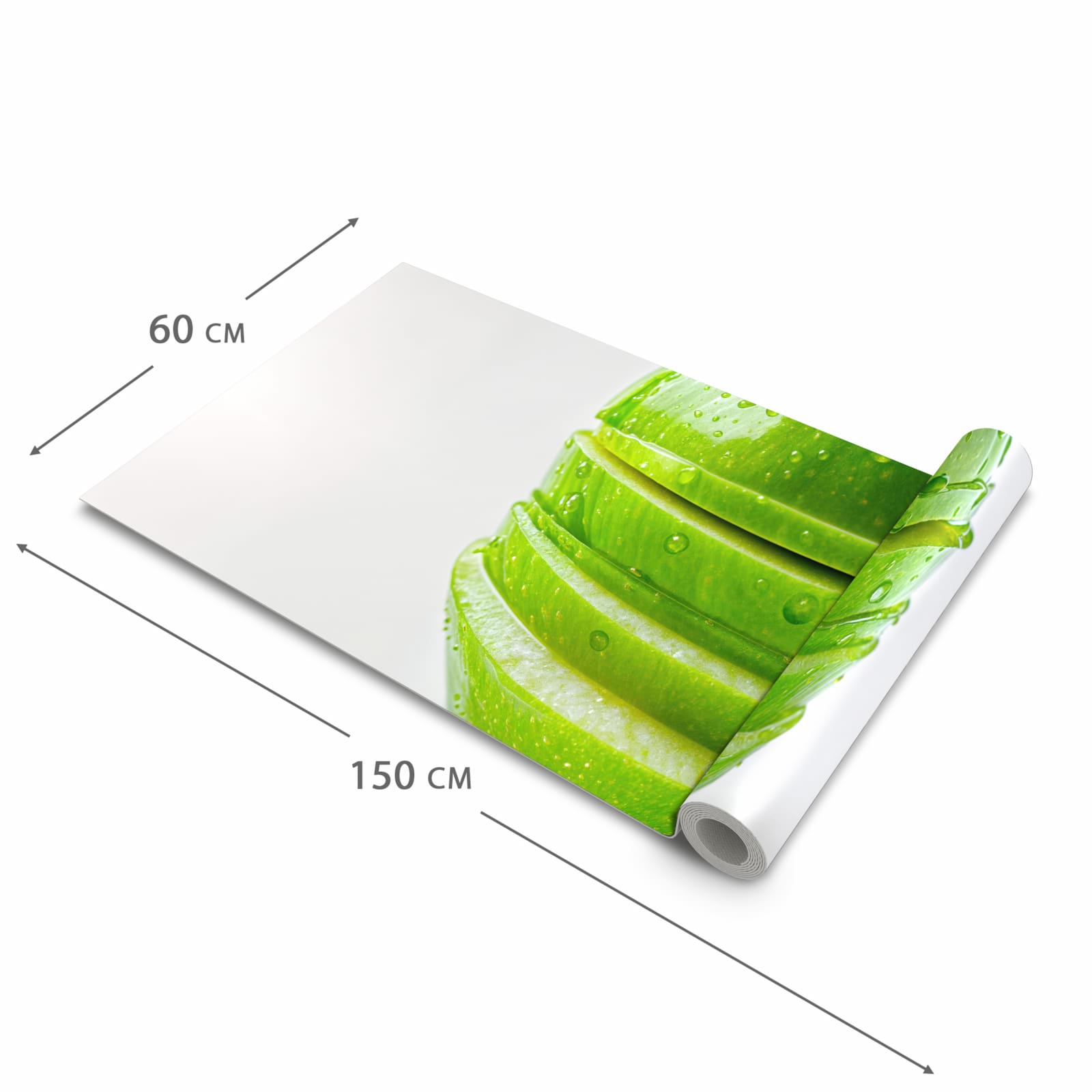 Geruchsneutraler rutschfester Läufer mit Motiv Geschnittener Apfel in der Grösse 90x240 cm
