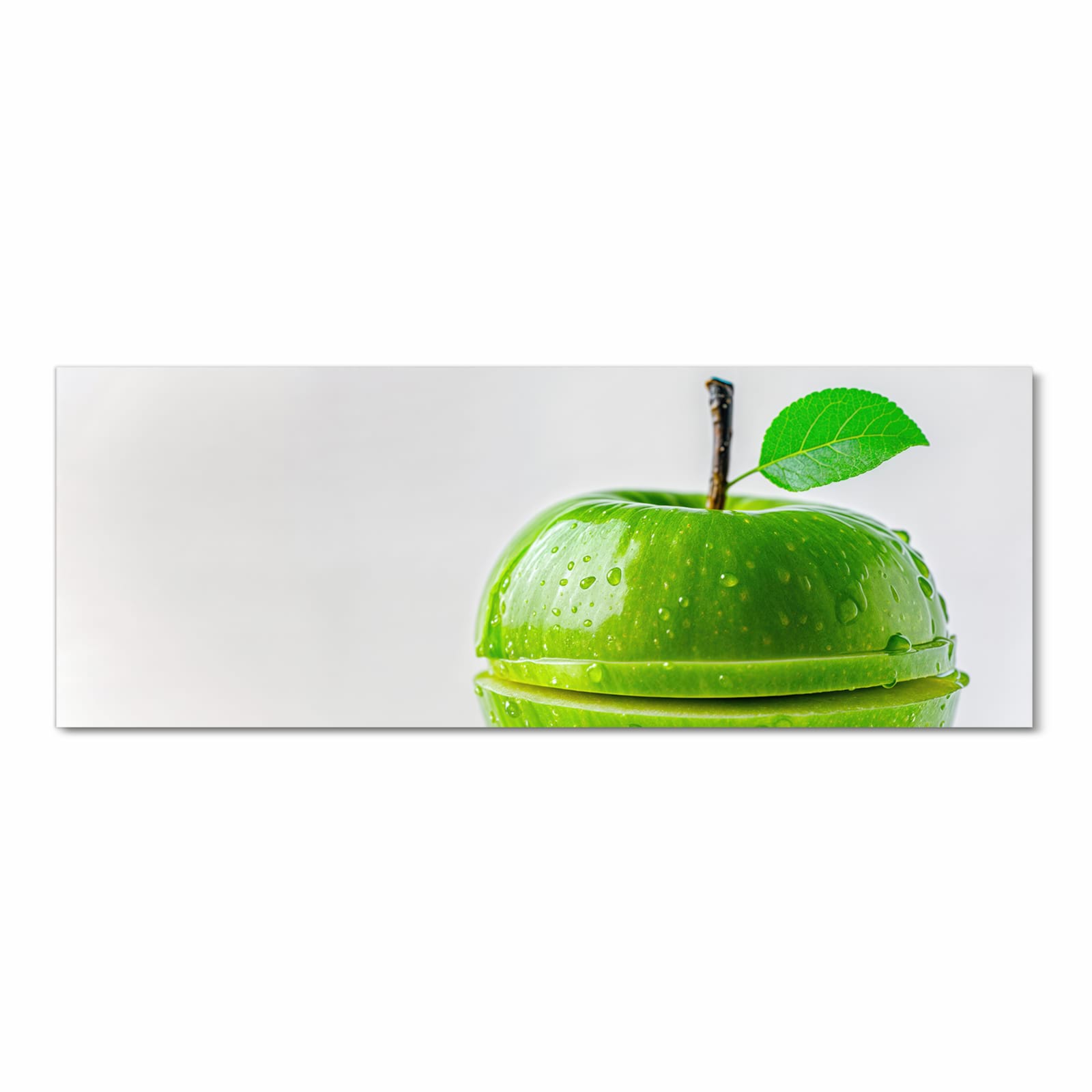 Bodenschonender Küchenteppich mit Motiv Geschnittener Apfel in Frontansicht