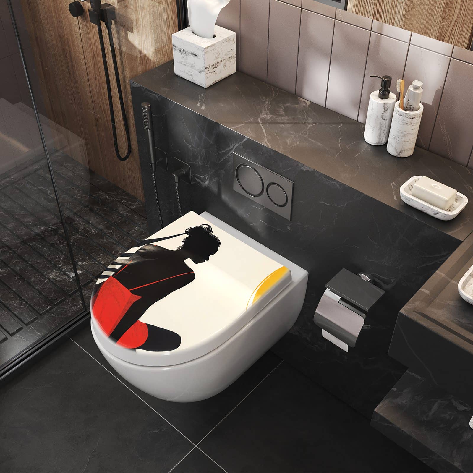 WC-Sitz mit Absenkautomatik Sanfte Sonnenbaden