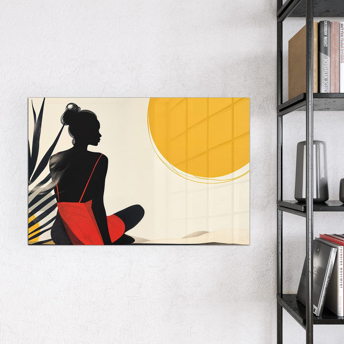 9 Größen – von 30 × 30 bis 120 × 90 cm – Magnettafel - Frau im roten Kleid