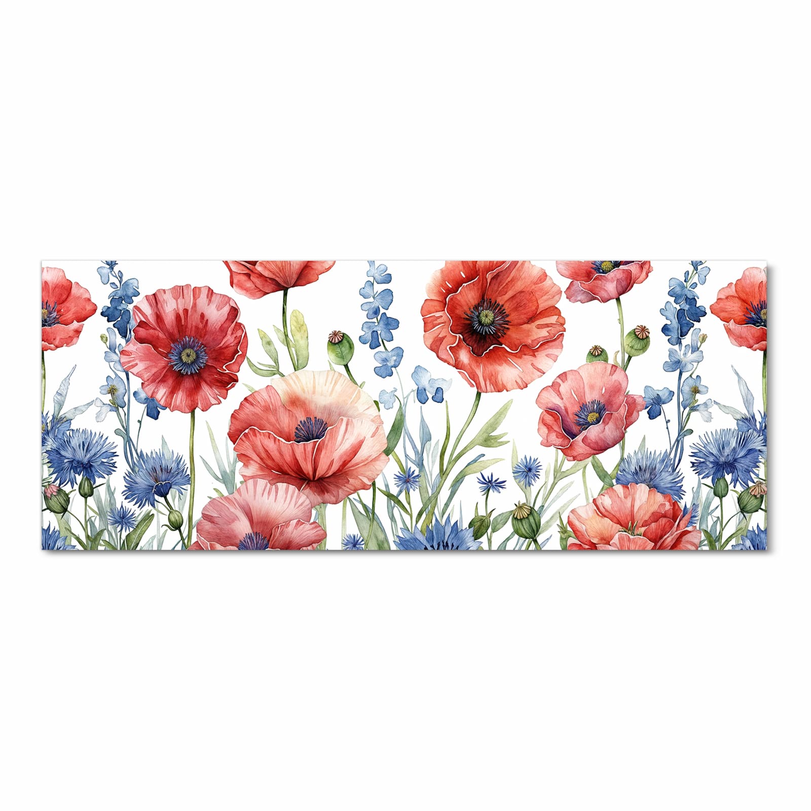 Farbbeständiger Küchenteppich mit Motiv Blumenwiese Kunstvoll in Frontansicht