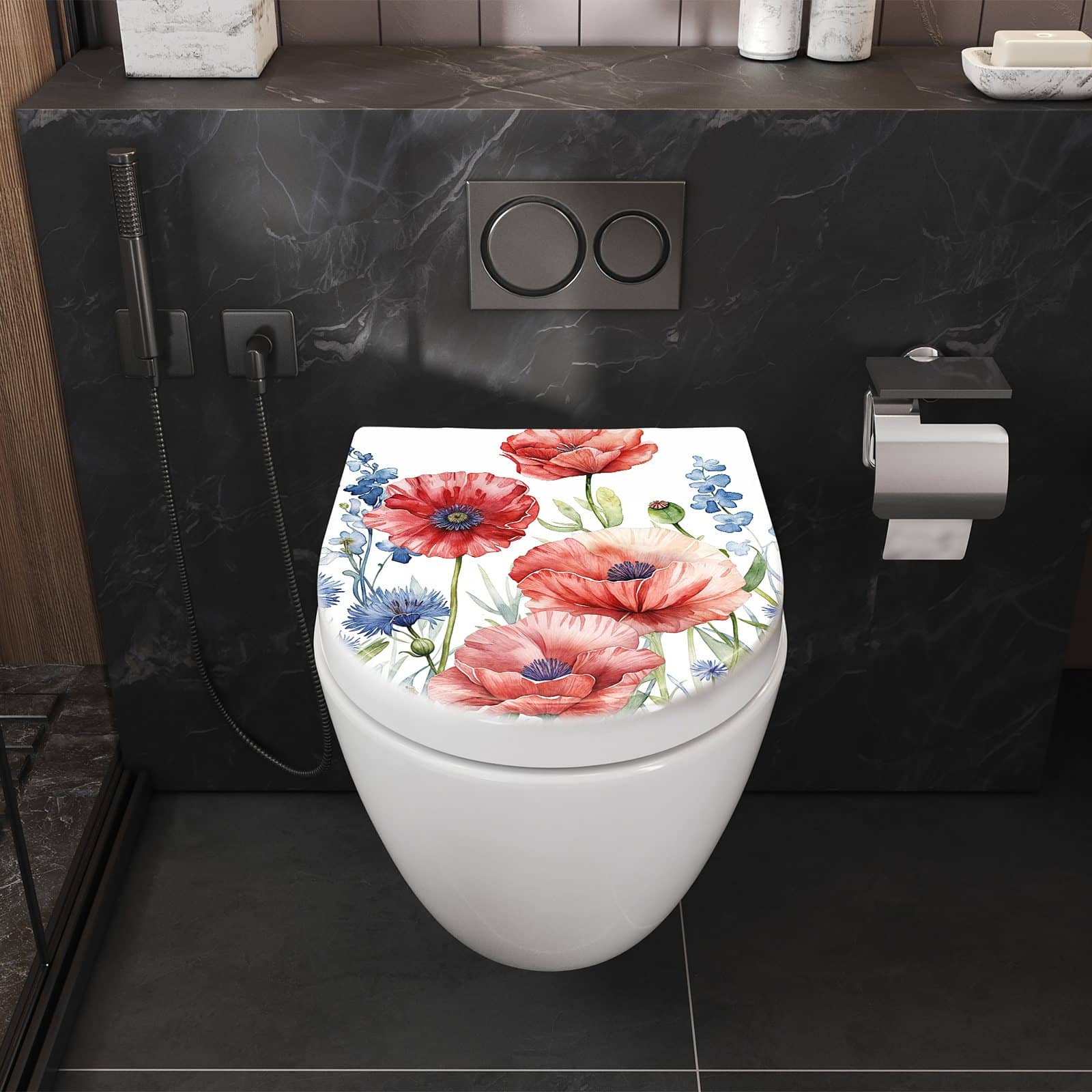 WC-Sitz mit Absenkautomatik Blumenwiese Kunstvoll