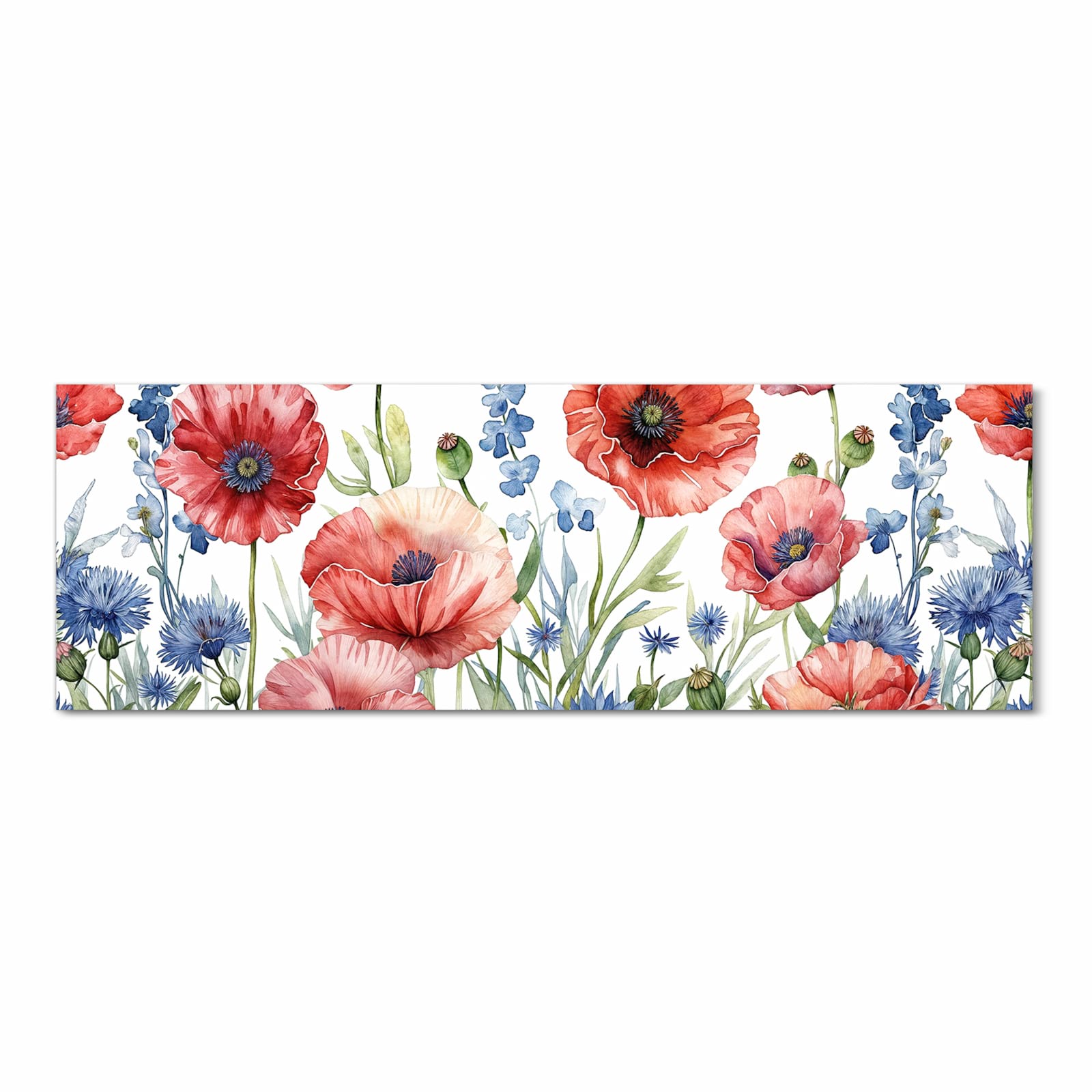 Formstabiler Küchenteppich mit Motiv Blumenwiese Kunstvoll in Frontansicht