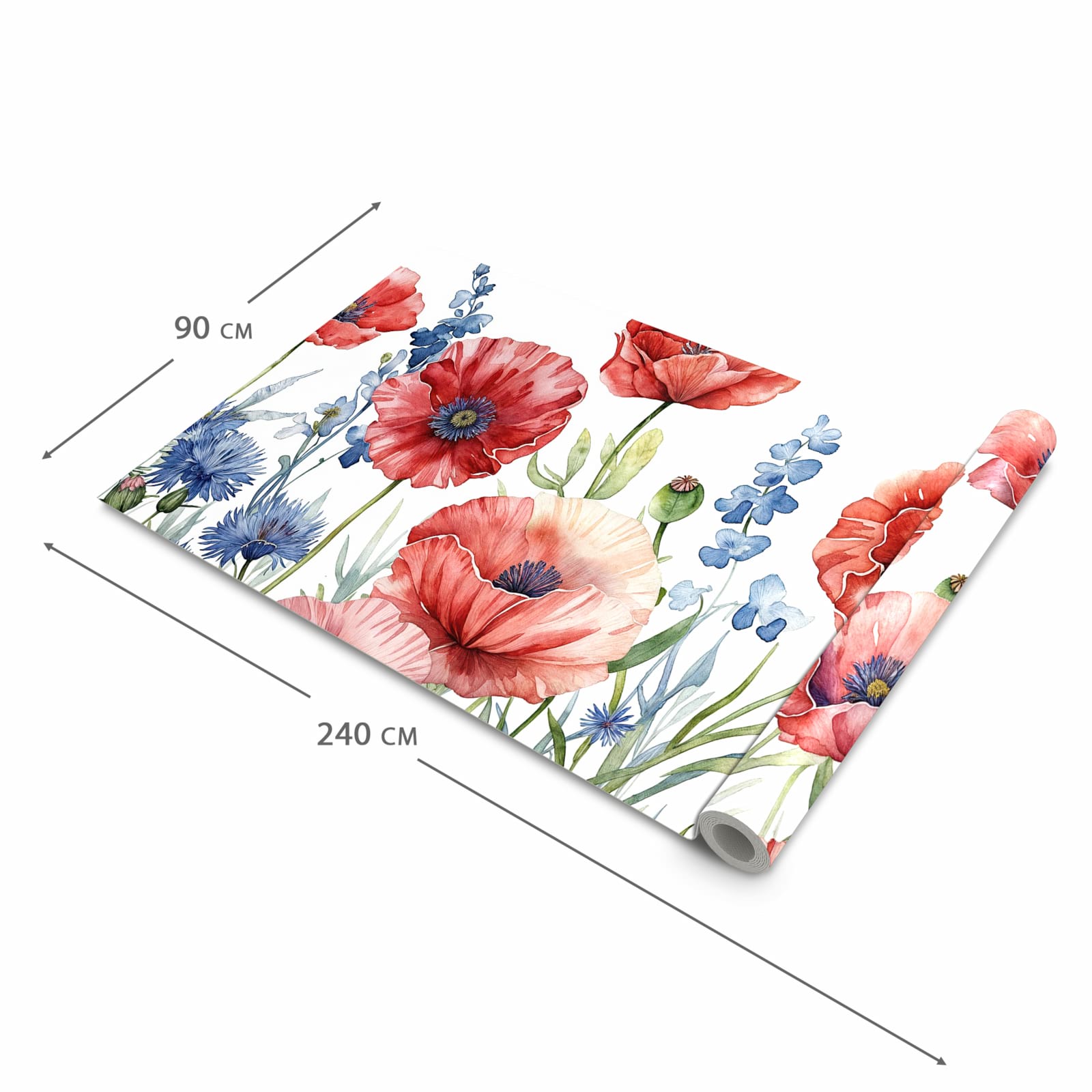 Küchenteppich mit Motiv Blumenwiese Kunstvoll in der Grösse 80x300 cm für Ordnung & Übersicht