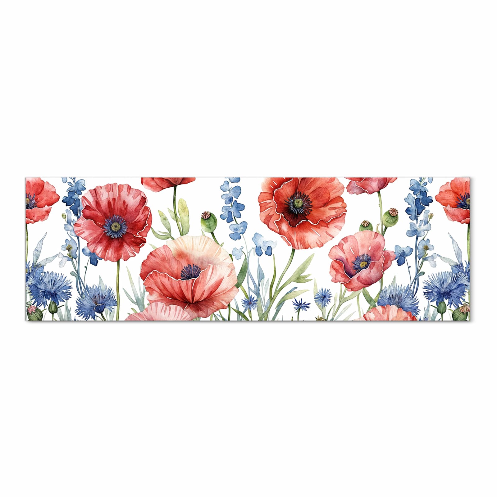 UV-beständiger Läufer für die Küche mit Motiv Blumenwiese Kunstvoll in Frontansicht