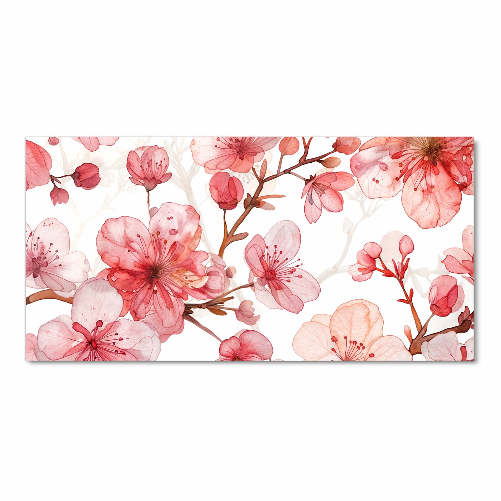 Rutschfester Küchenläufer mit Motiv Blumenmuster Blüten in Frontansicht für sicheren Stand