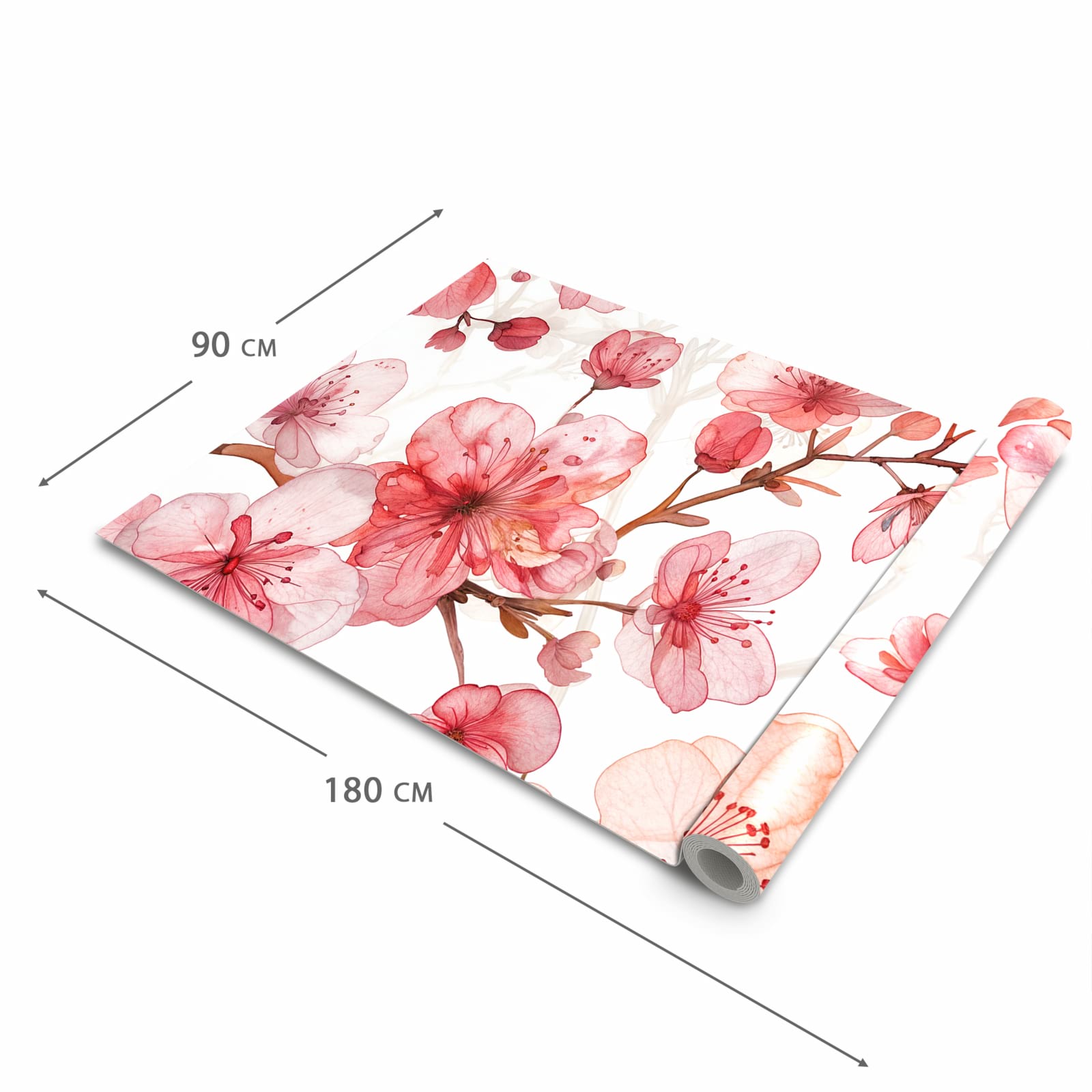 Langlebiger Läufer Eingangsbereich mit Motiv Blumenmuster Blüten in der Größe 80x300 cm