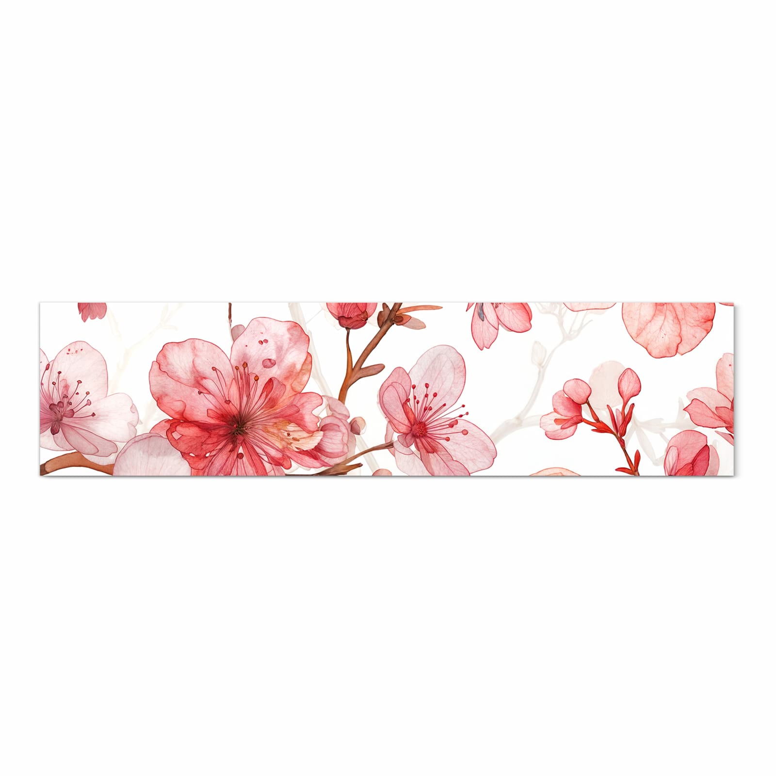 Hygienischer rutschfester Küchenläufer mit Motiv Blumenmuster Blüten in Frontansicht