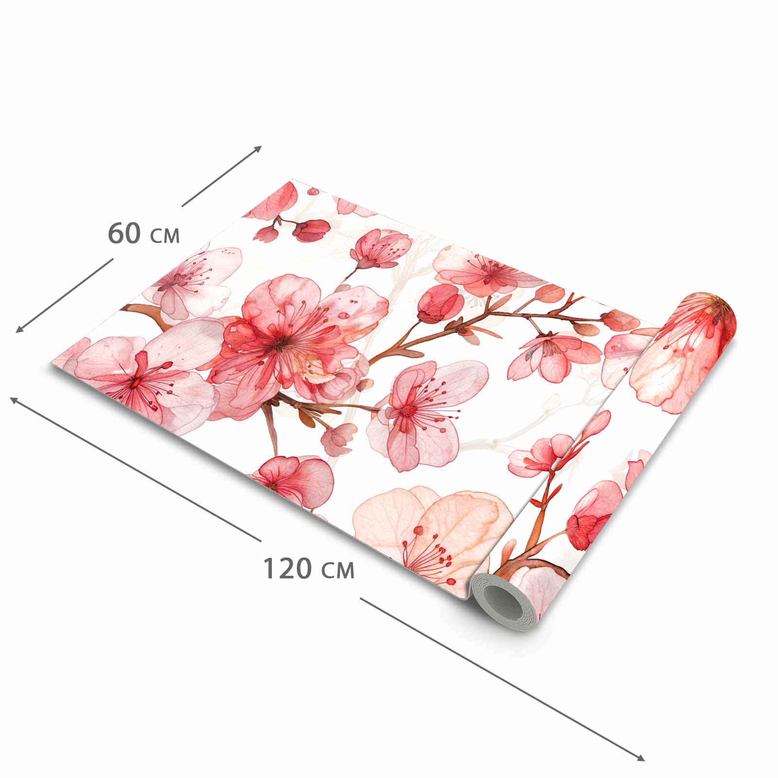 Formstabiler Küchenläufer mit Motiv Blumenmuster Blüten in der Grösse 80x280 cm