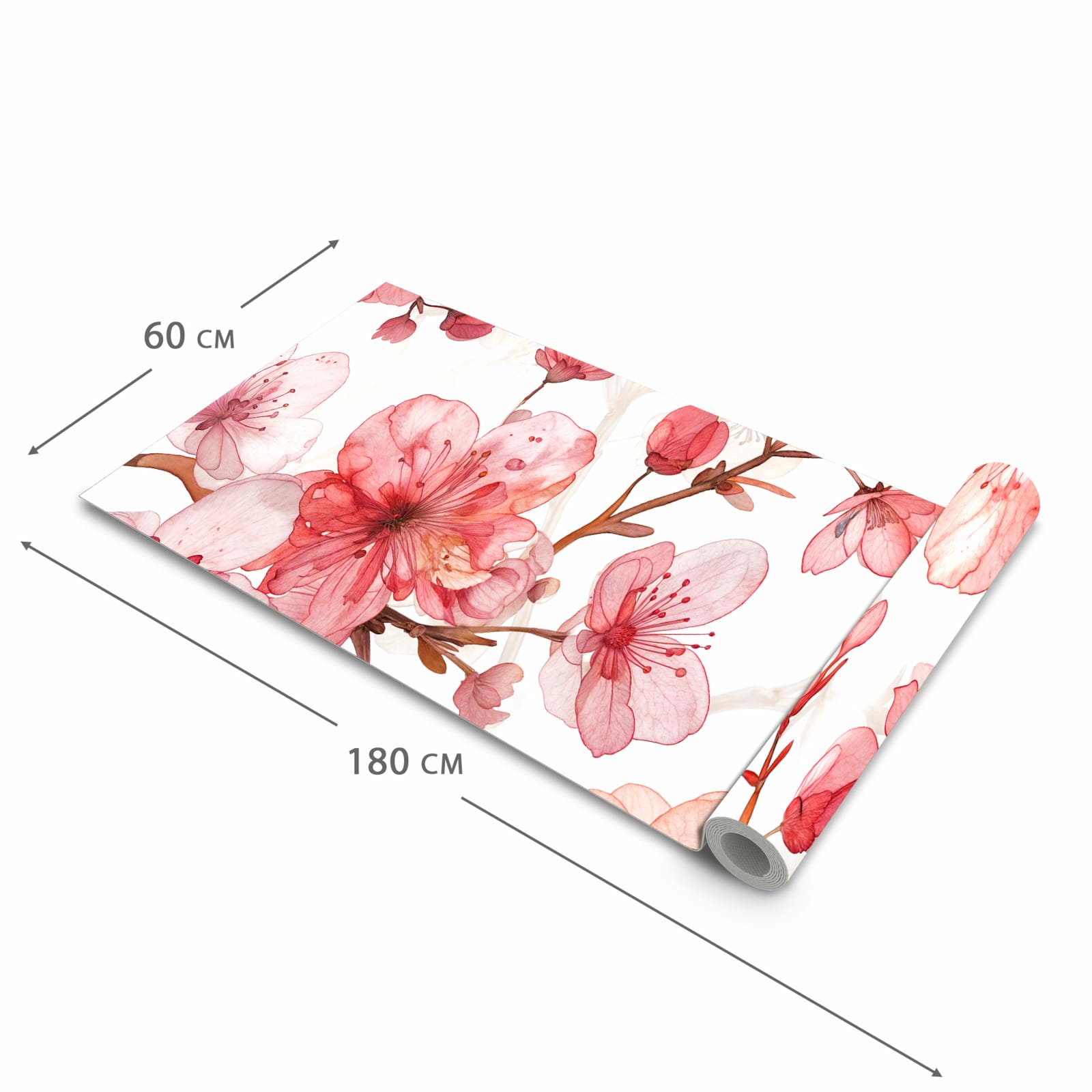 Zeitsparender Küchenläufer mit Motiv Blumenmuster Blüten in der Grösse 80x300 cm