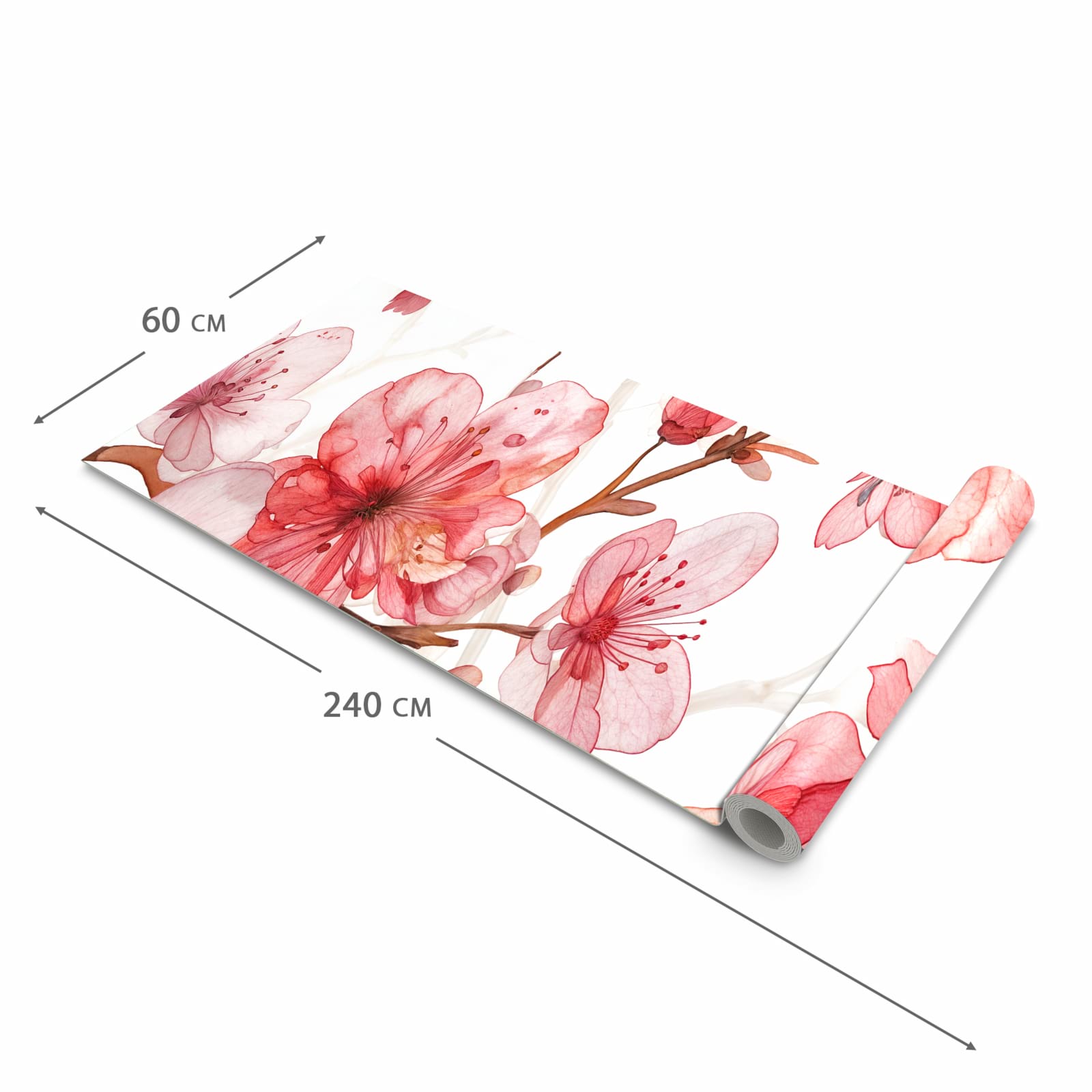 Geräuschdämpfender Küchenvorleger mit Motiv Blumenmuster Blüten in der Größe 80x300 cm