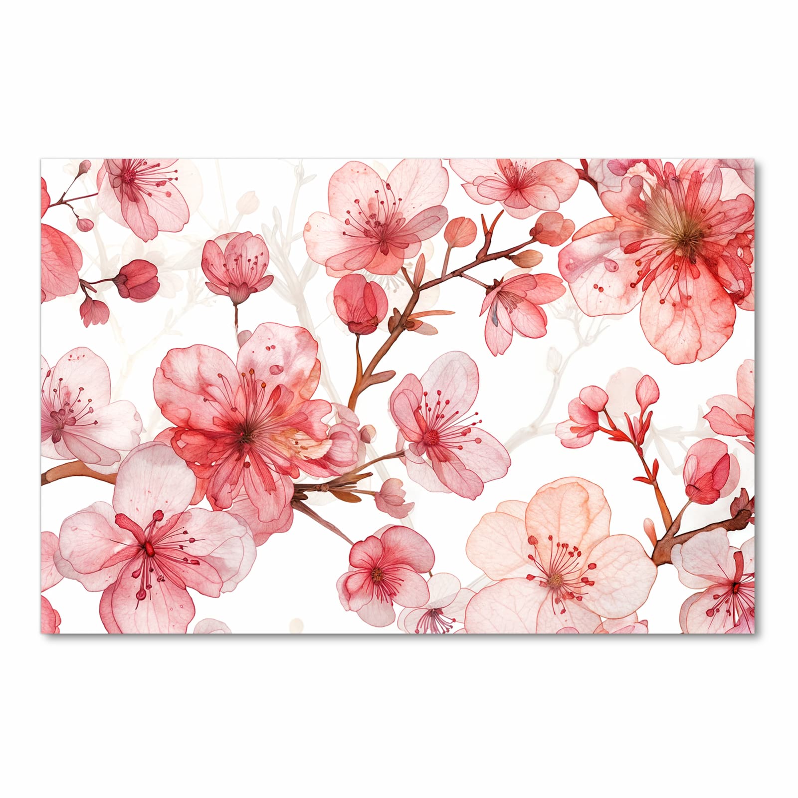 Langlebiger Küchenläufer mit Motiv Blumenmuster Blüten in Frontansicht, waschbar