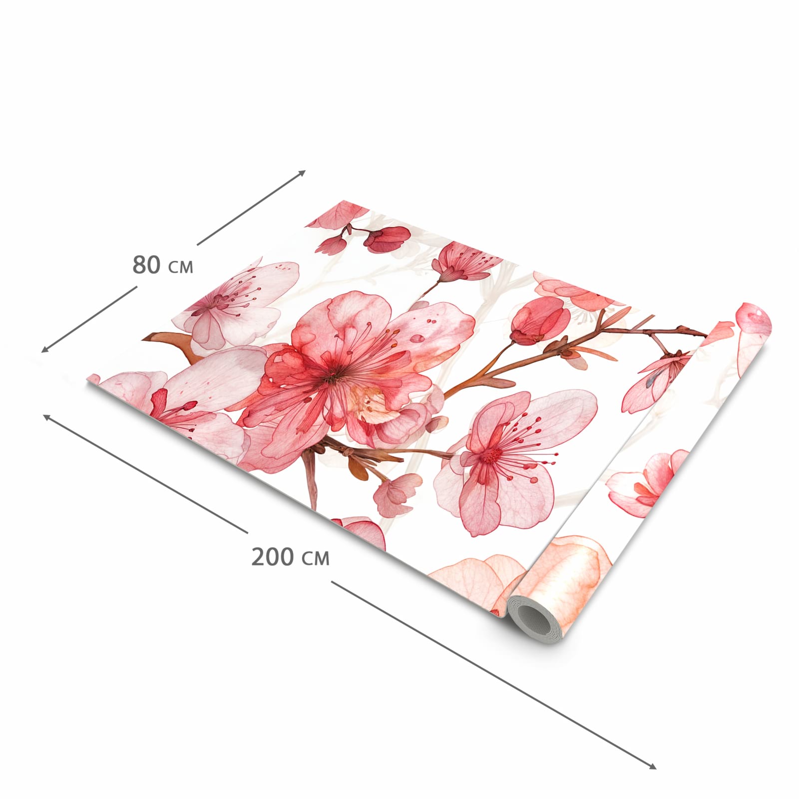 Wasserabweisender Teppichläufer für die Küche mit Motiv Blumenmuster Blüten in der Grösse 80x300 cm