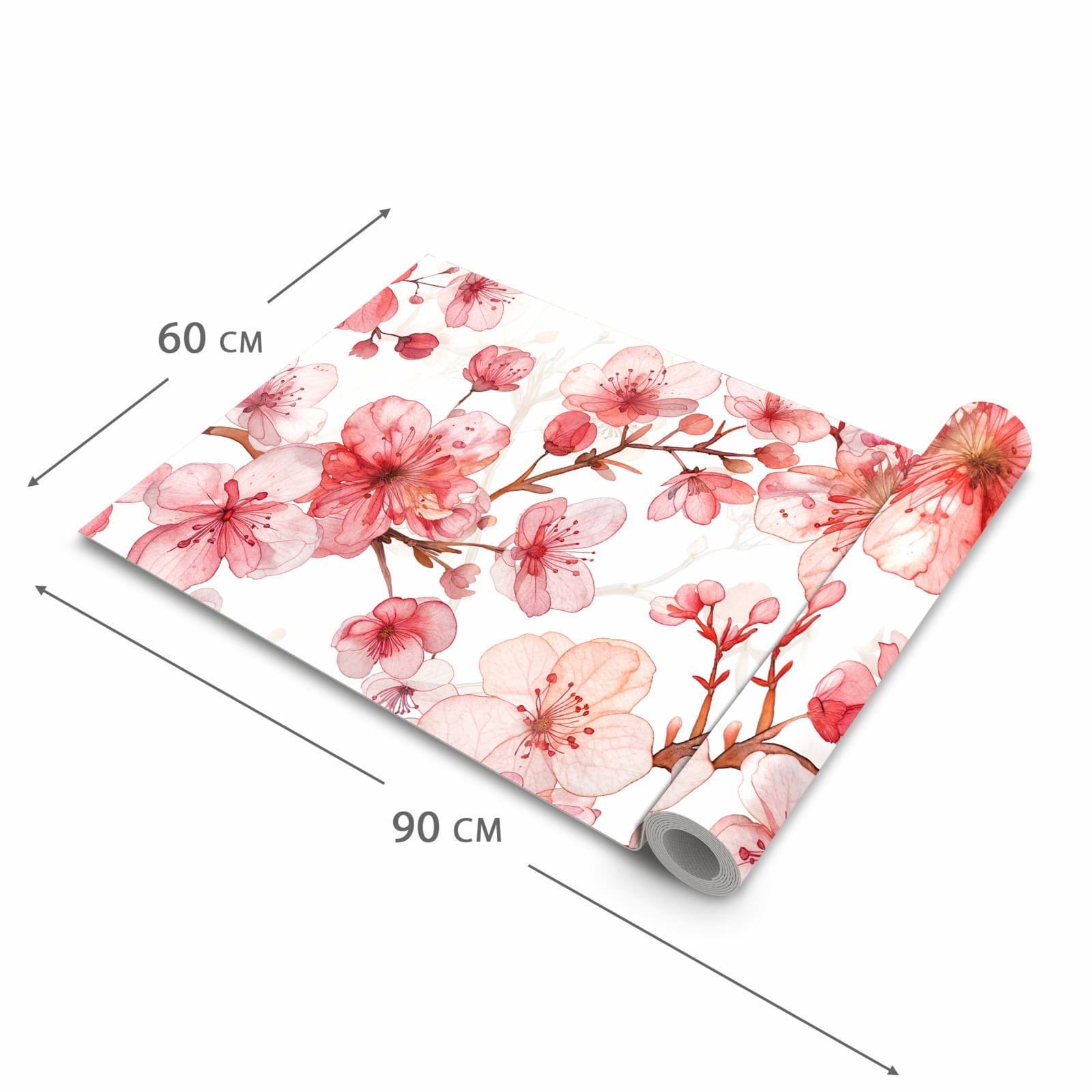 Komfortabler Küchenteppich mit Motiv Blumenmuster Blüten in der Grösse 80x300 cm