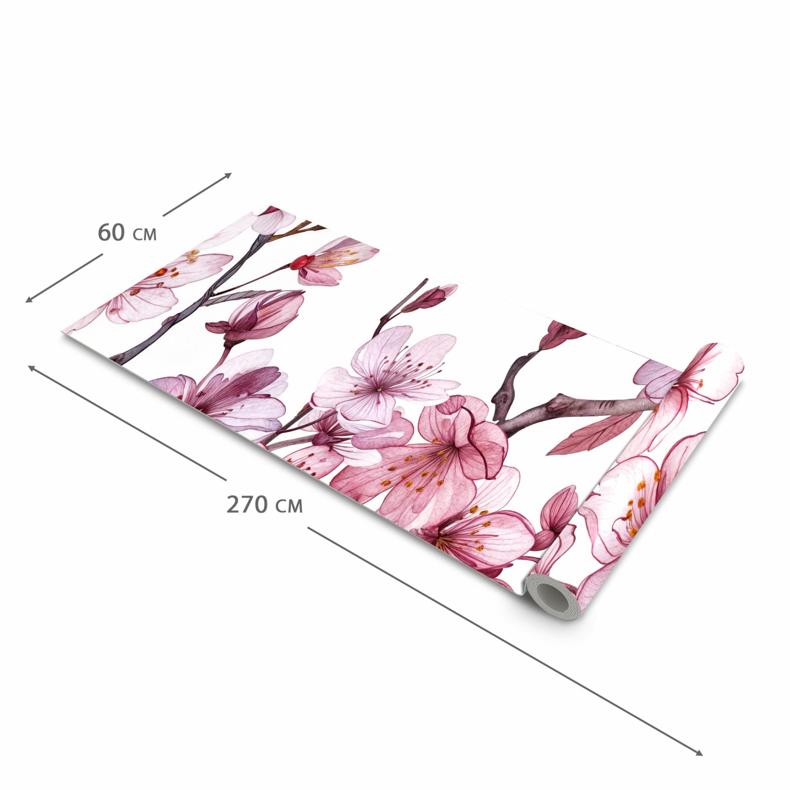 Strapazierfähiger Küchenläufer mit Motiv Blütenmeer in der Grösse 80x280 cm