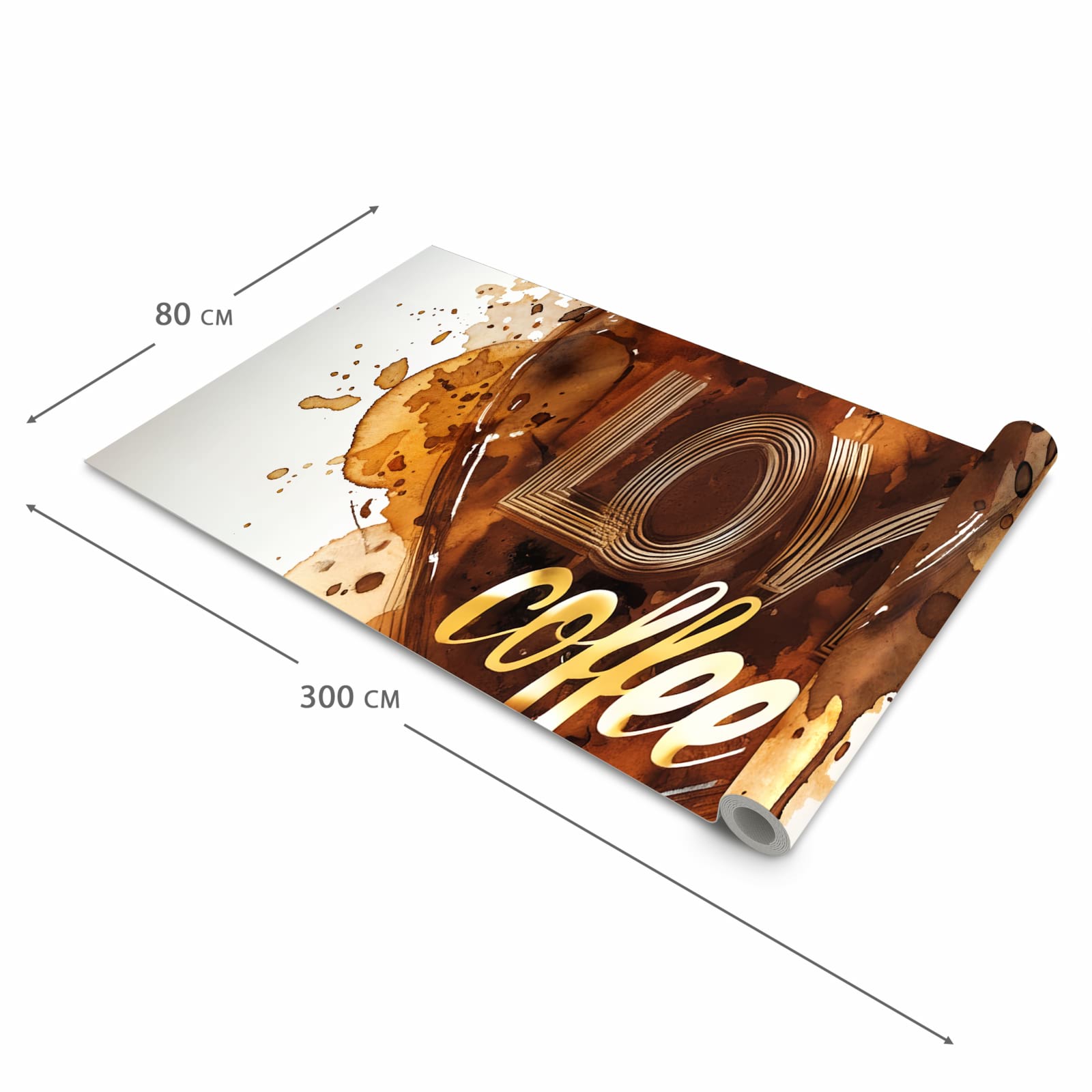 Flacher rutschfester Küchenläufer mit Motiv Kaffeeherz in der Grösse 80x280 cm