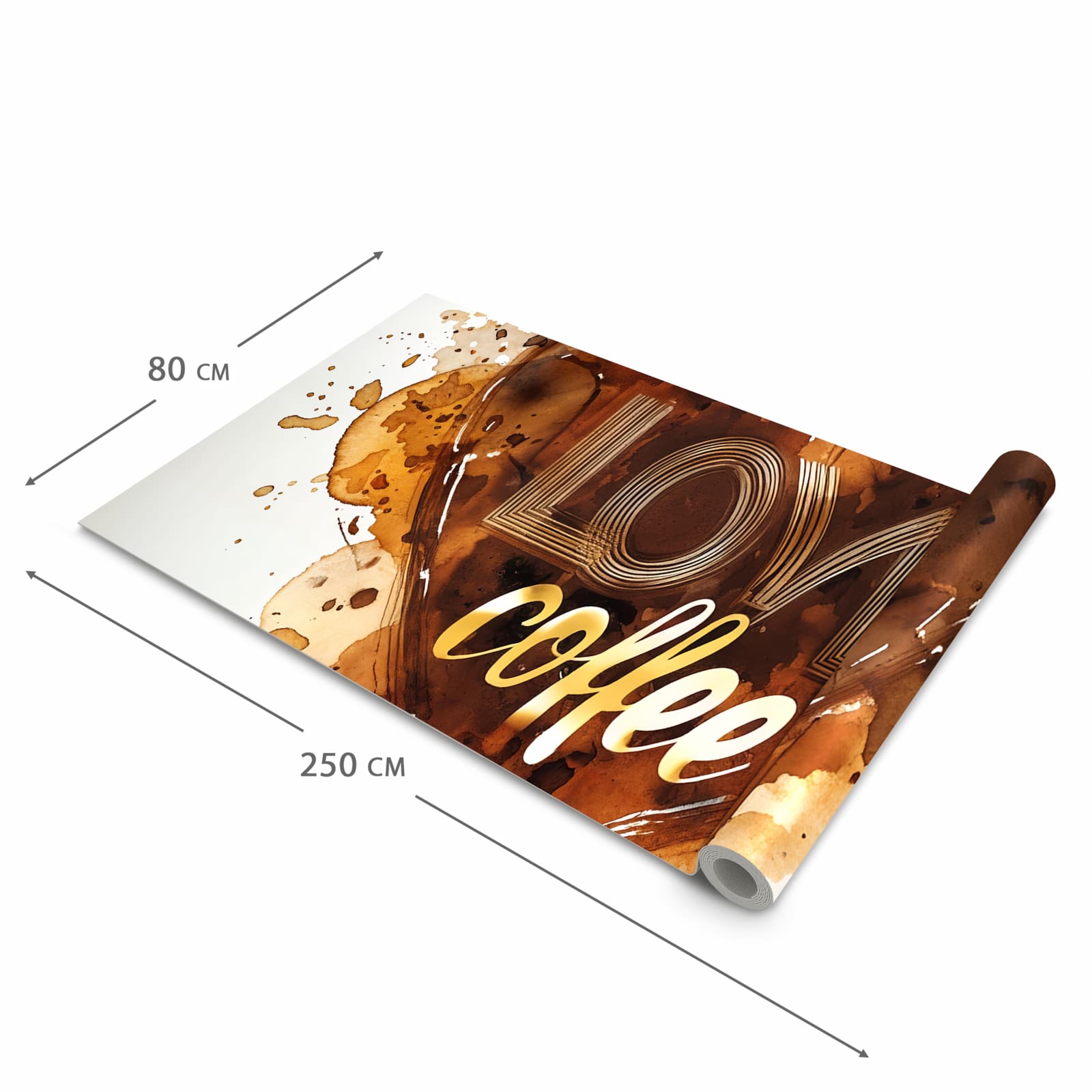 Geruchsneutraler rutschfester Küchenläufer mit Motiv Kaffeeherz in der Grösse 80x280 cm