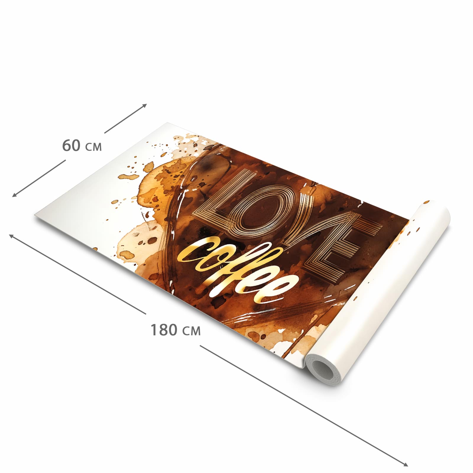Abriebfester Küchenteppich mit Motiv Kaffeeherz in der Grösse 80x280 cm