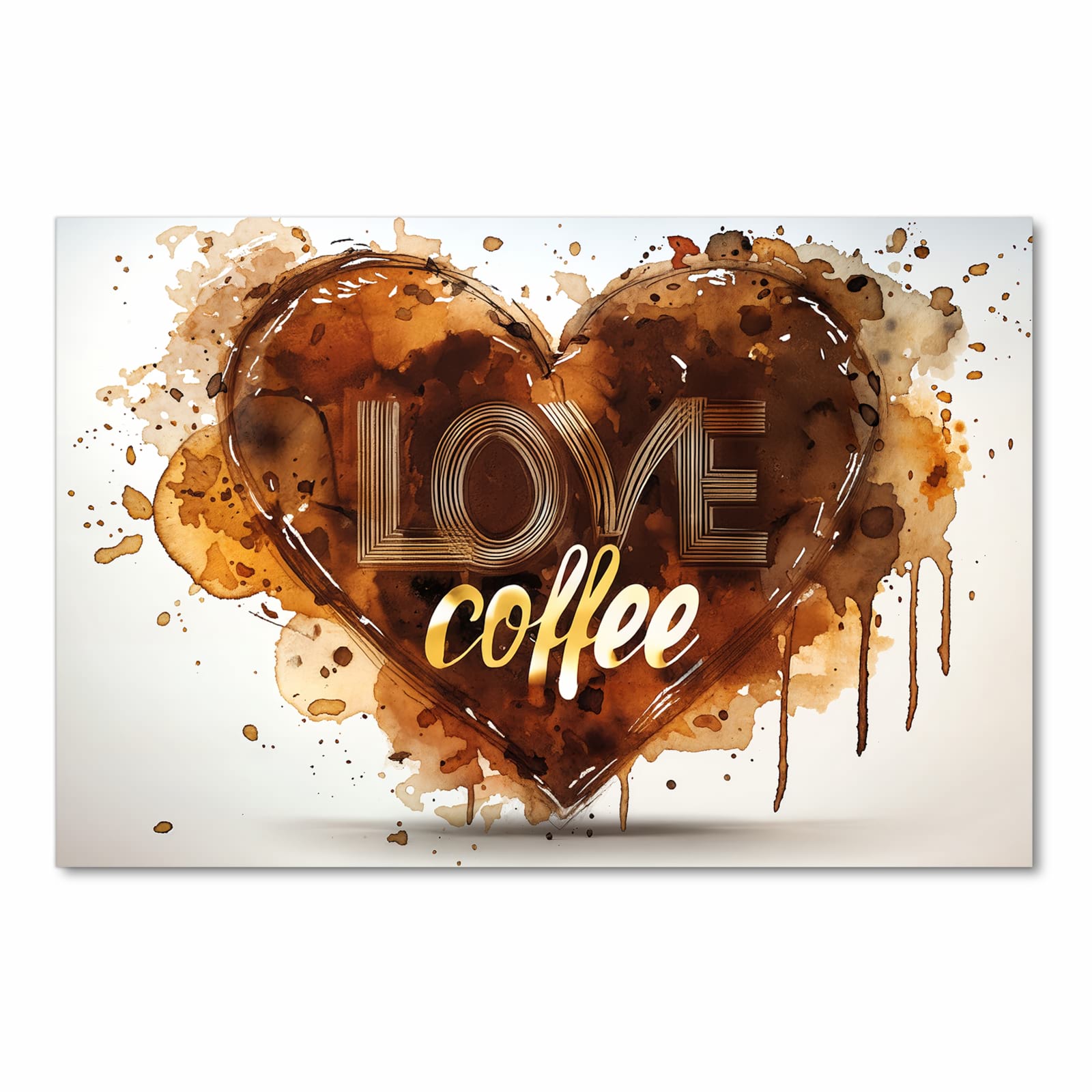 Farbbeständiger Bodenläufer mit Motiv Kaffeeherz in Frontansicht