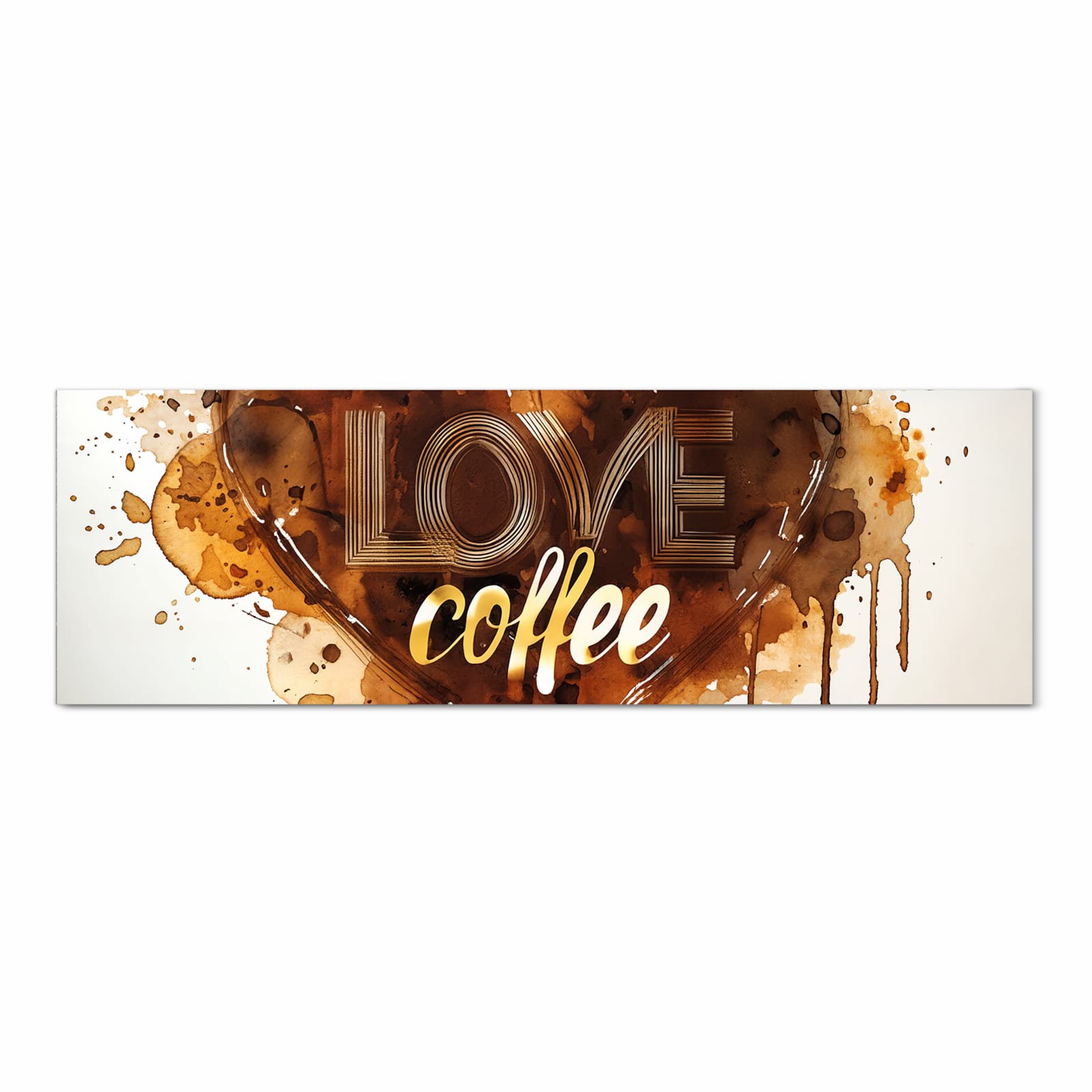 Formstabiler Bodenläufer Teppich mit Motiv Kaffeeherz in Frontansicht