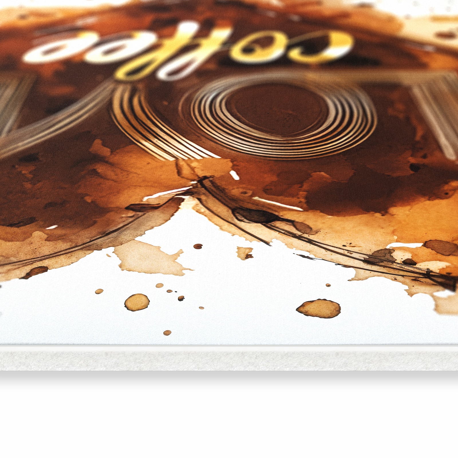 Hygienischer Küchenteppich mit Motiv Kaffeeherz in seitlicher Ansicht