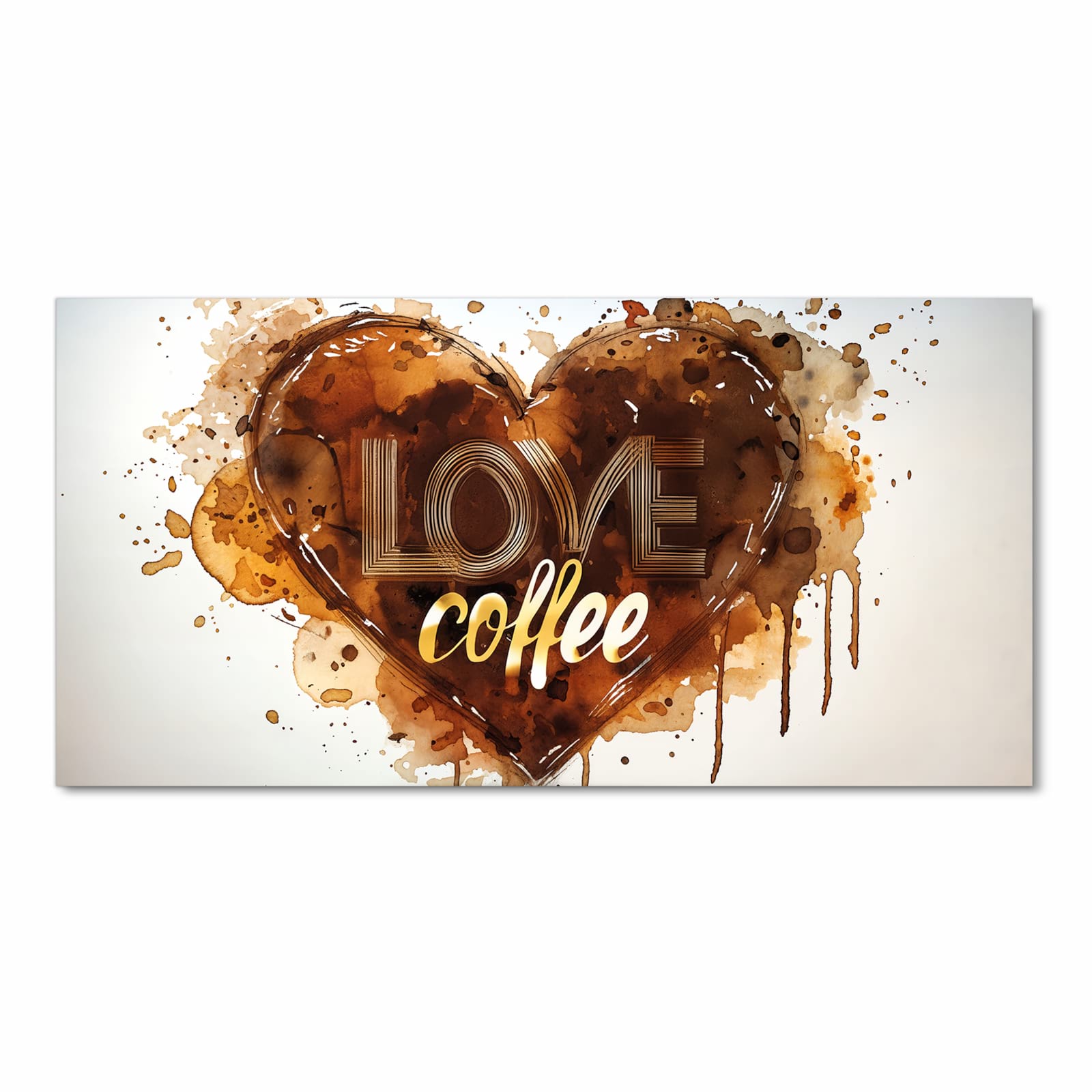 Langlebiger dünner Küchenteppich mit Motiv Kaffeeherz in Frontansicht