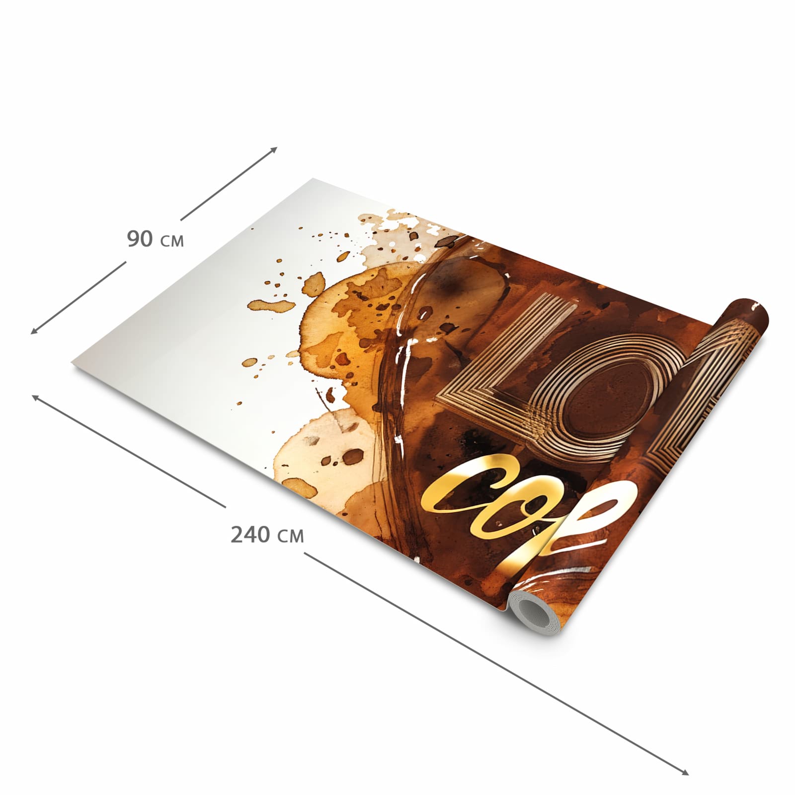 Komfortabler Küchenläufer nach Maß mit Motiv Kaffeeherz in der Größe 80x280 cm