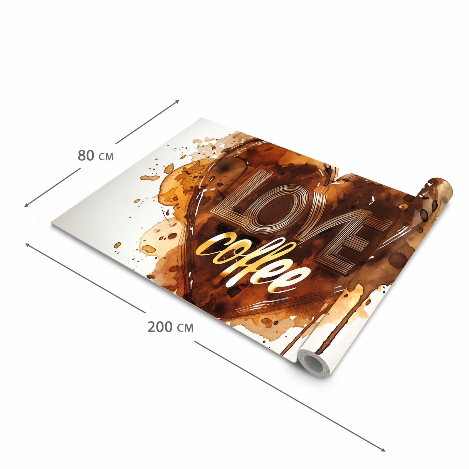 Schmutzabweisender rutschfester Küchenläufer mit Motiv Kaffeeherz in der Größe 80x280 cm